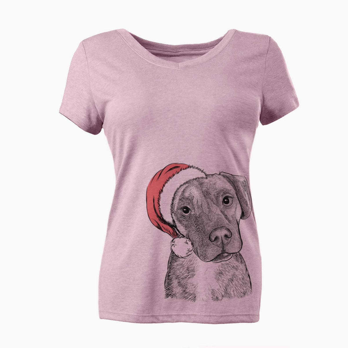 Santa Peyton Manning the Beagle Bulldog Mix - Women's V-neck Shirt