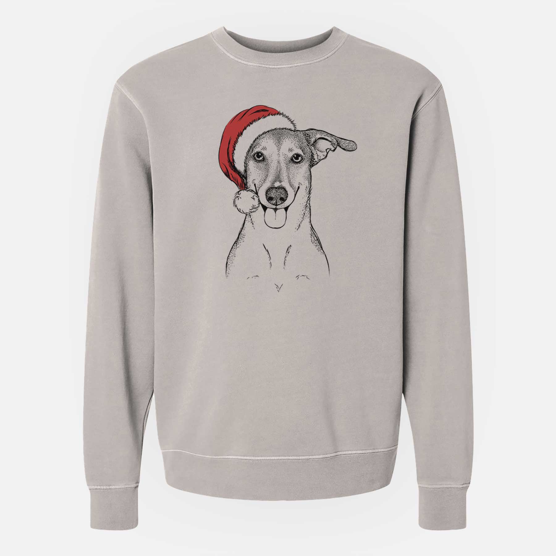 Santa Phoebe the Corgi Mix - Unisex Pigment Dyed Crew Sweatshirt