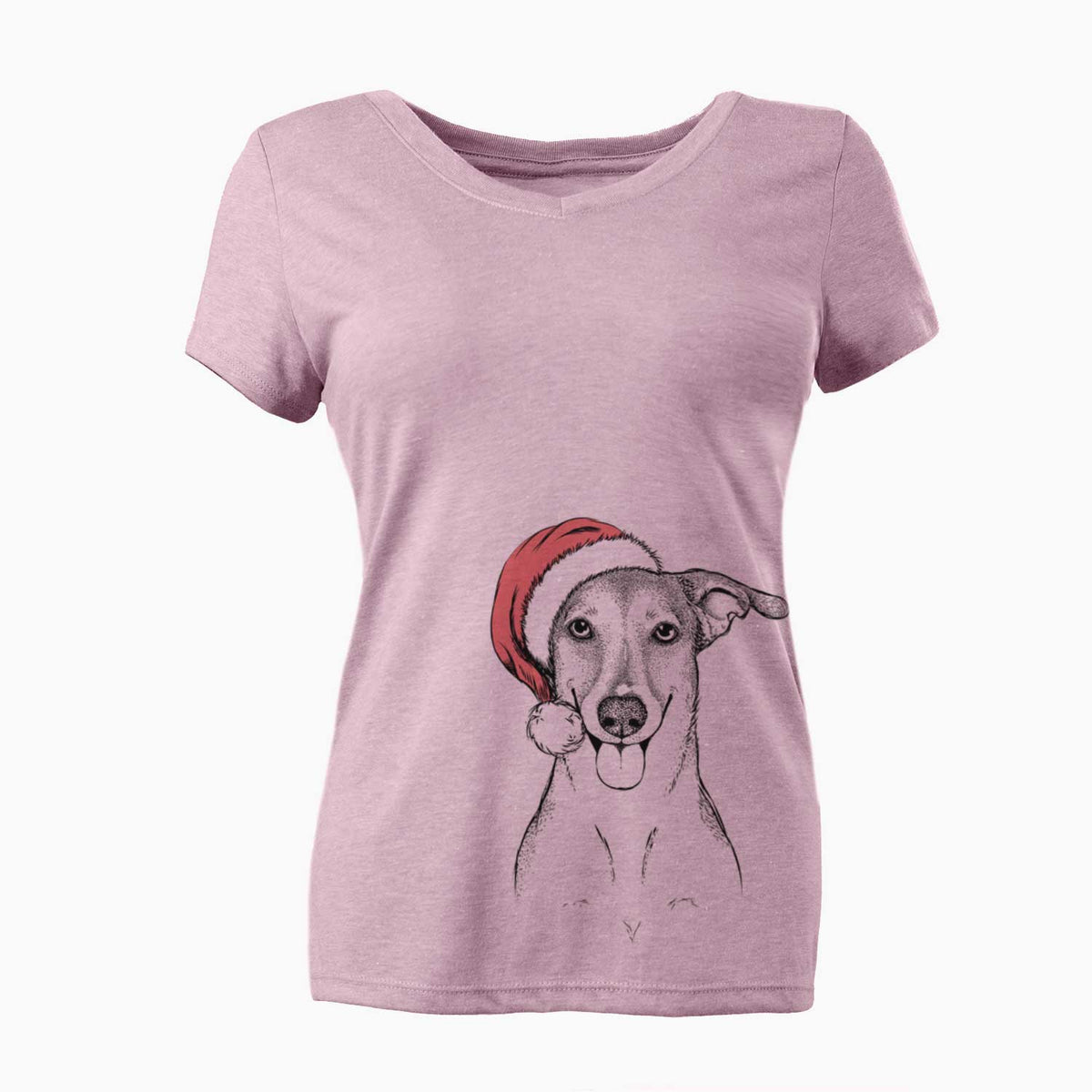 Santa Phoebe the Corgi Mix - Women's V-neck Shirt