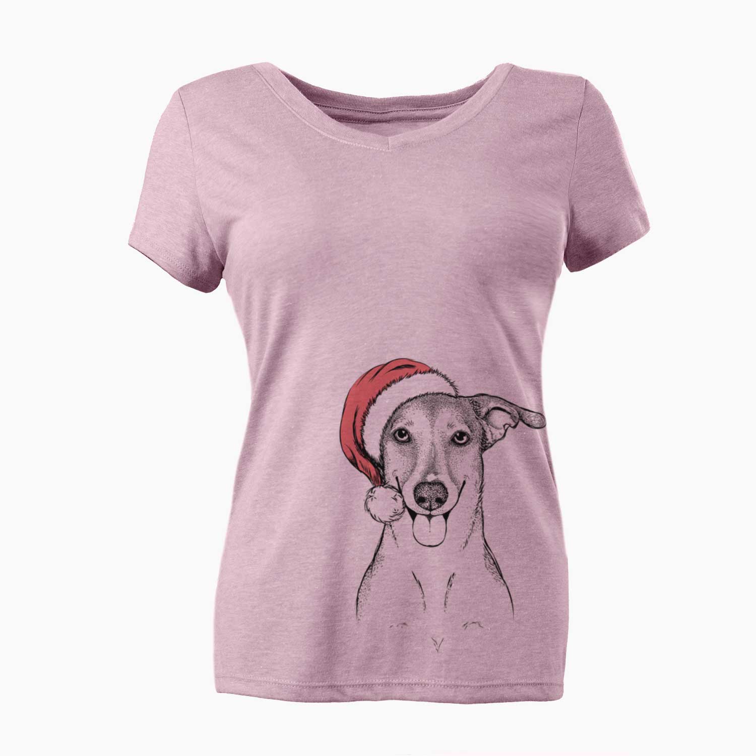 Santa Phoebe the Corgi Mix - Women's V-neck Shirt
