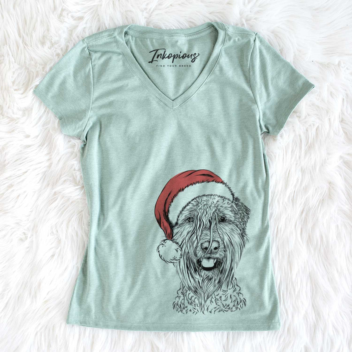 Santa Pierre the Soft Coated Wheaten Terrier - Women&#39;s V-neck Shirt