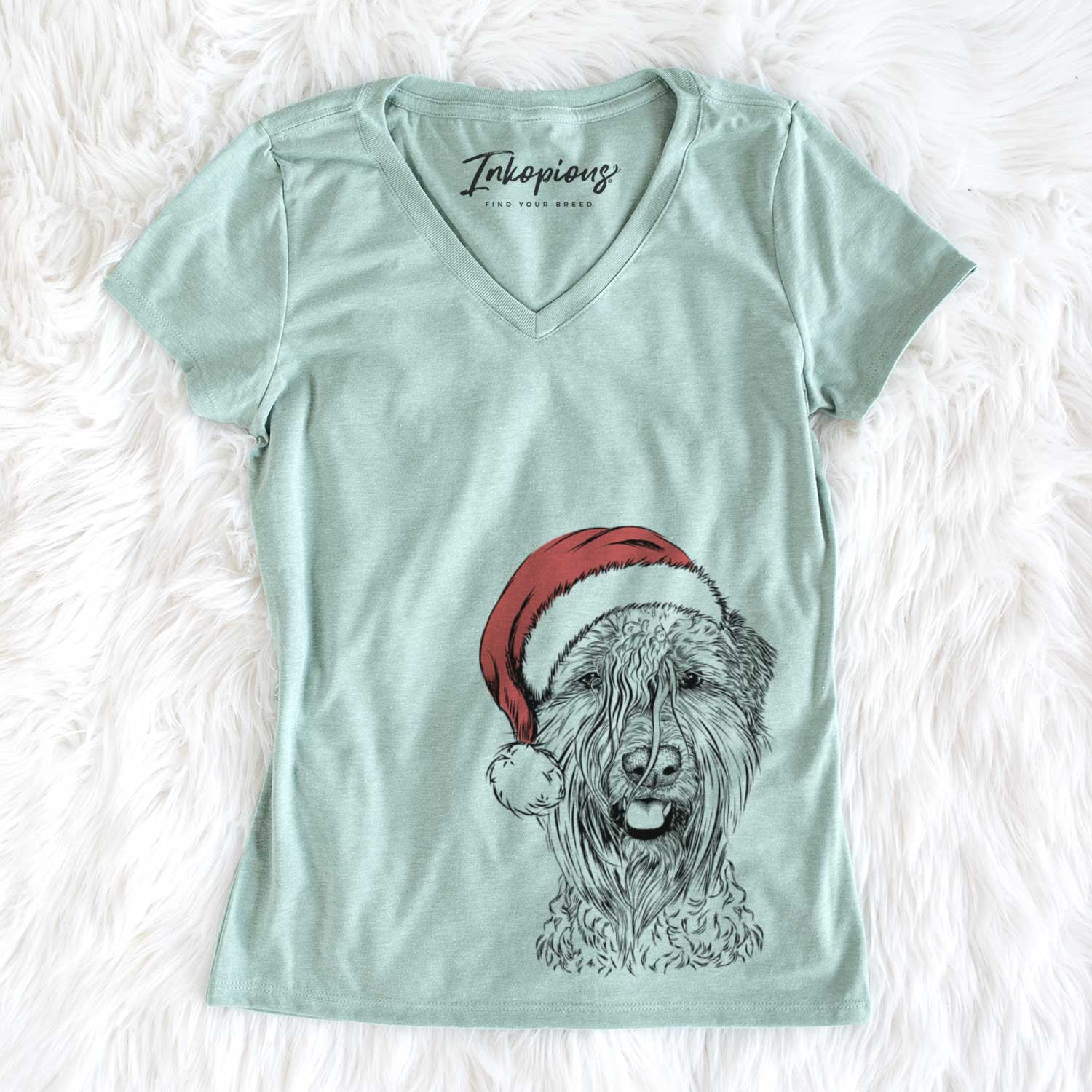 Santa Pierre the Soft Coated Wheaten Terrier - Women's V-neck Shirt