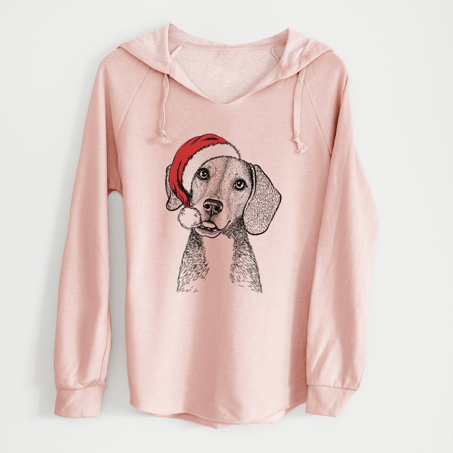 Santa Piggy the Beagle Mix - Cali Wave Hooded Sweatshirt