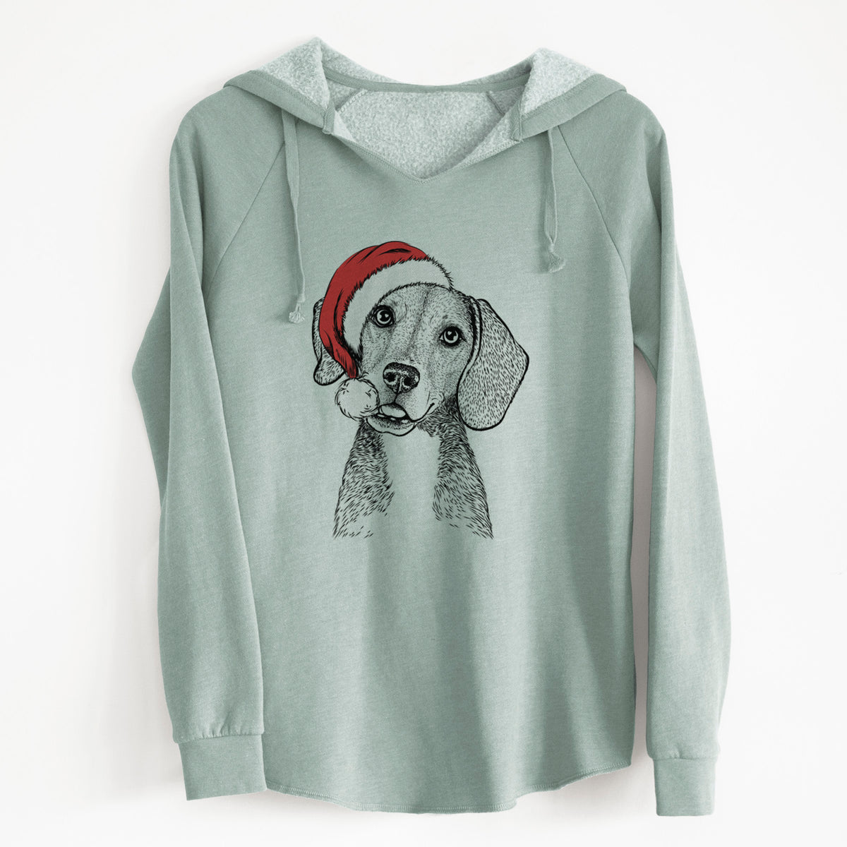 Santa Piggy the Beagle Mix - Cali Wave Hooded Sweatshirt