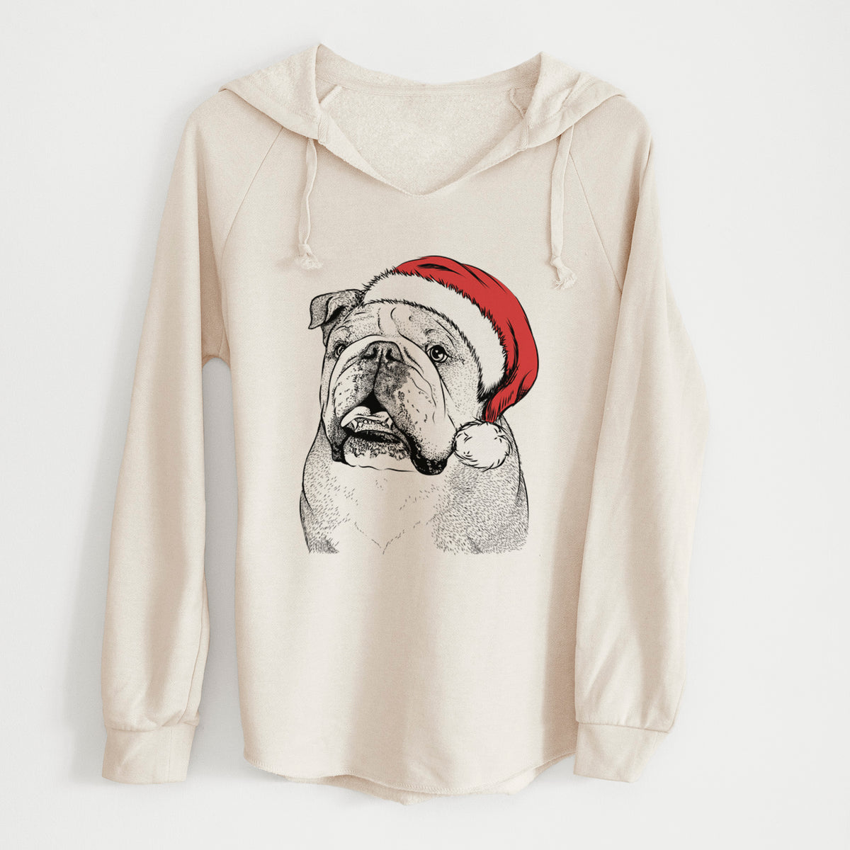 Santa Piggy the English Bulldog - Cali Wave Hooded Sweatshirt