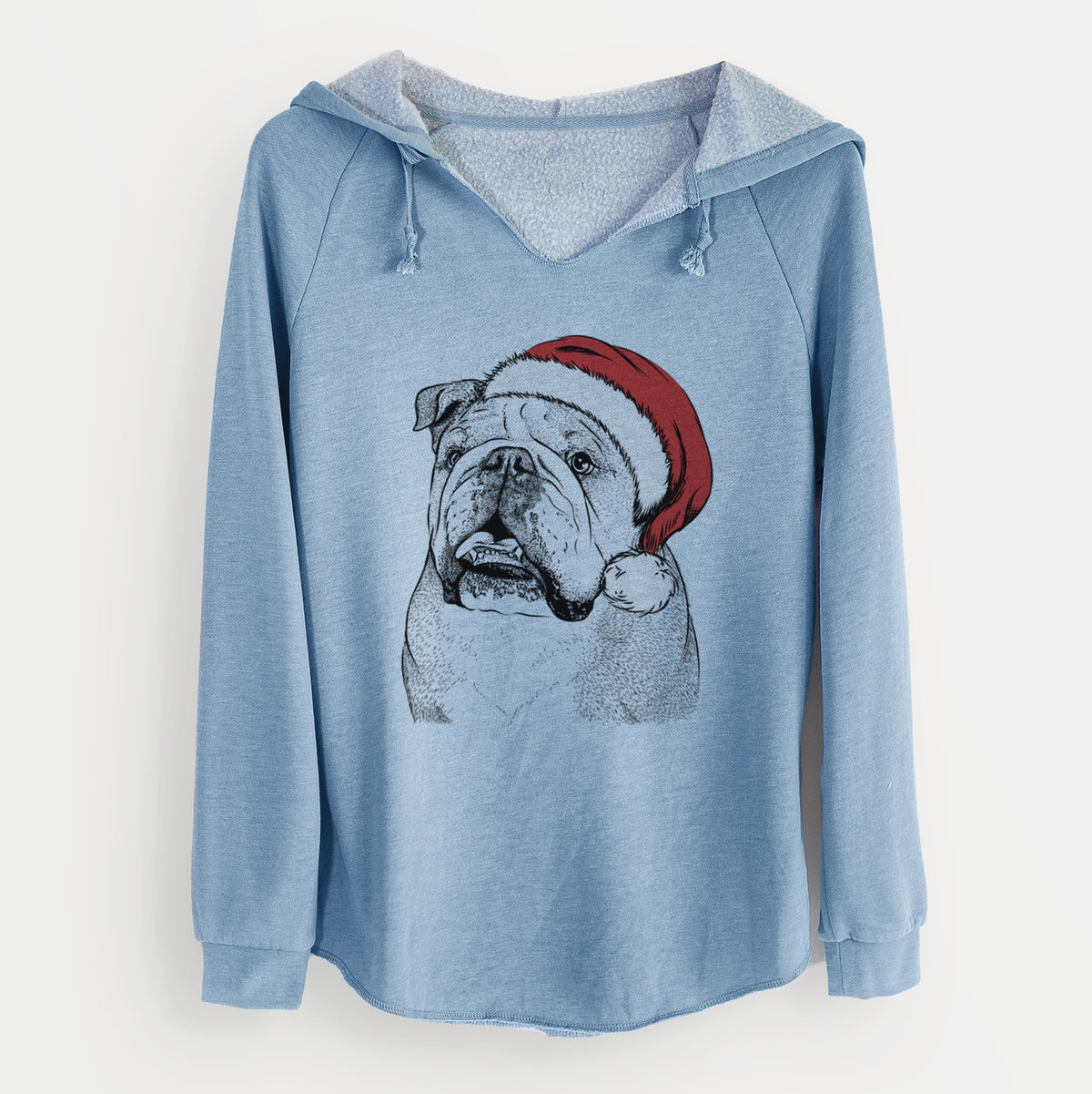 Santa Piggy the English Bulldog - Cali Wave Hooded Sweatshirt