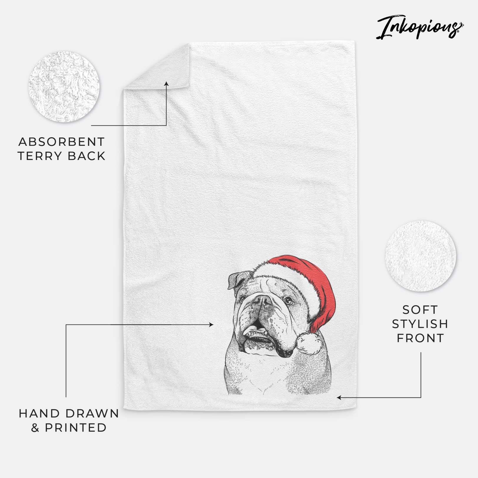 Piggy the English Bulldog Decorative Hand Towel