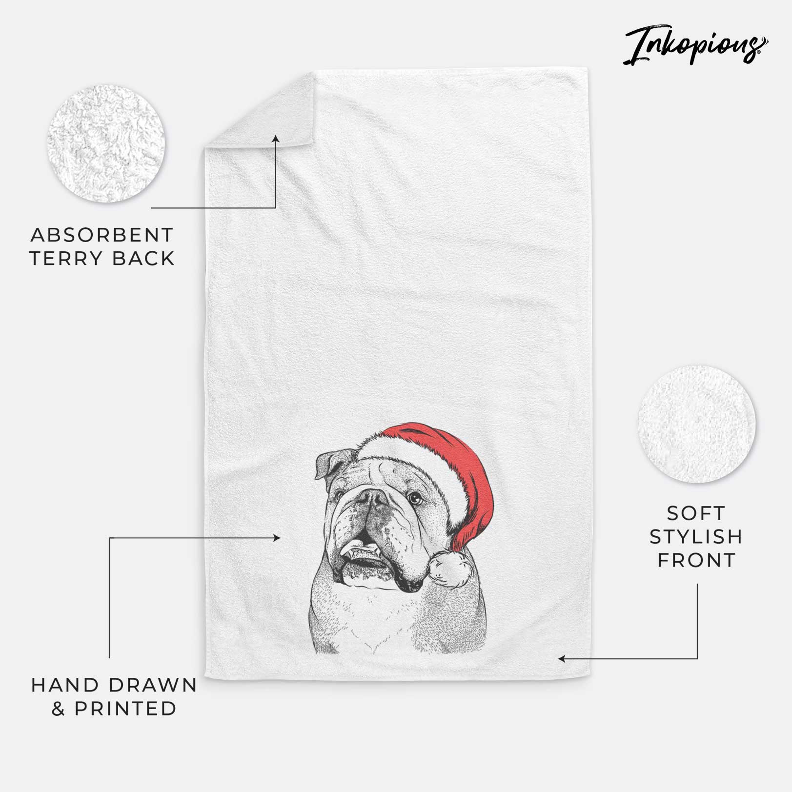 Piggy the English Bulldog Decorative Hand Towel