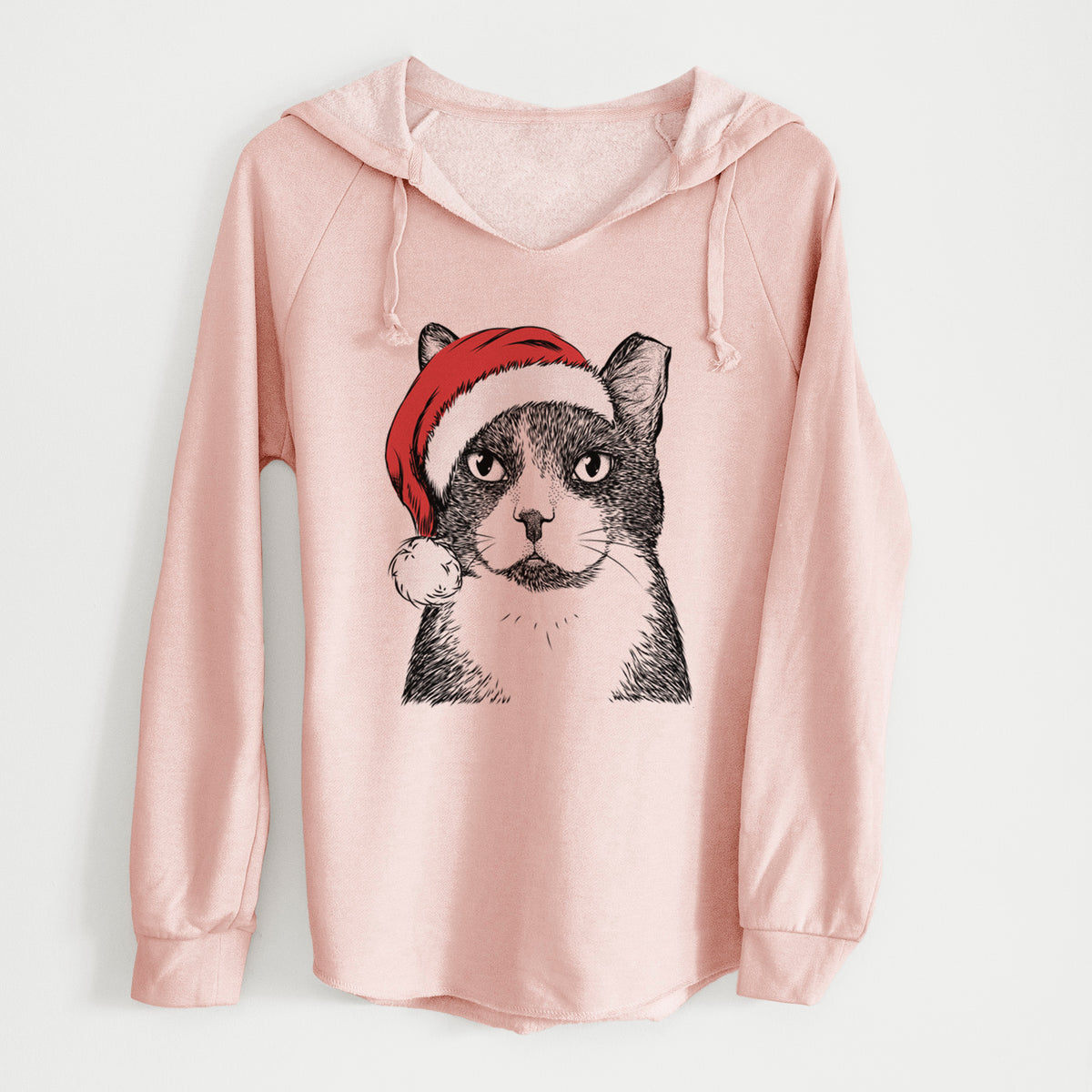 Santa Pinky the Tuxedo Cat - Cali Wave Hooded Sweatshirt