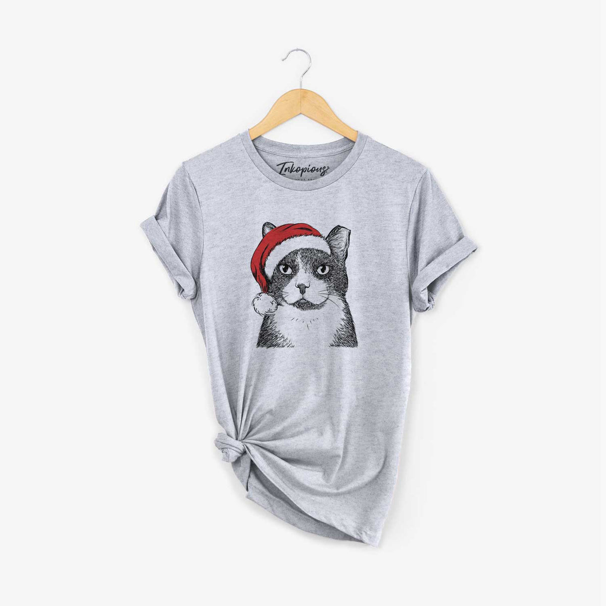 Santa Pinky the Tuxedo Cat - Unisex Crewneck