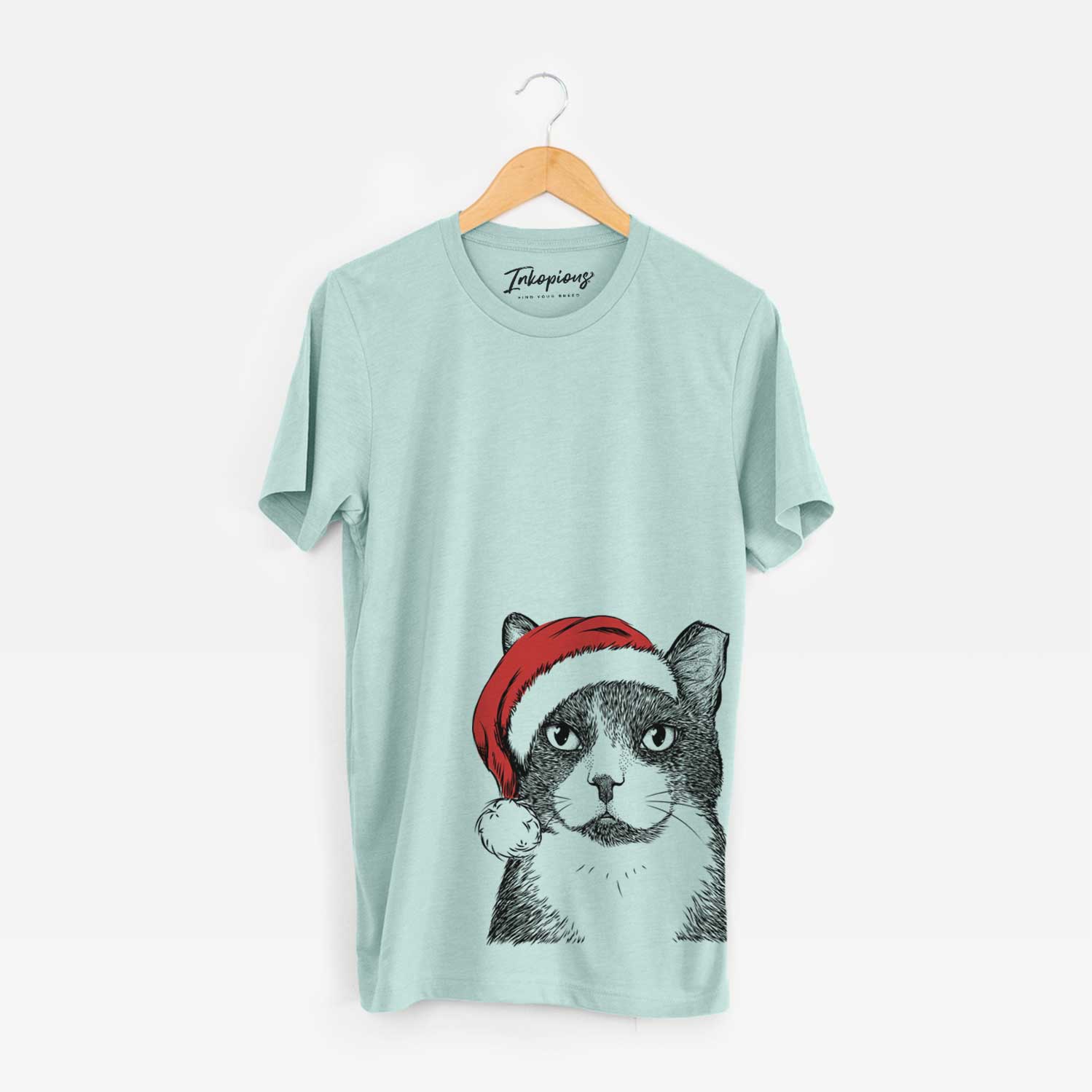 Santa Pinky the Tuxedo Cat - Unisex Crewneck