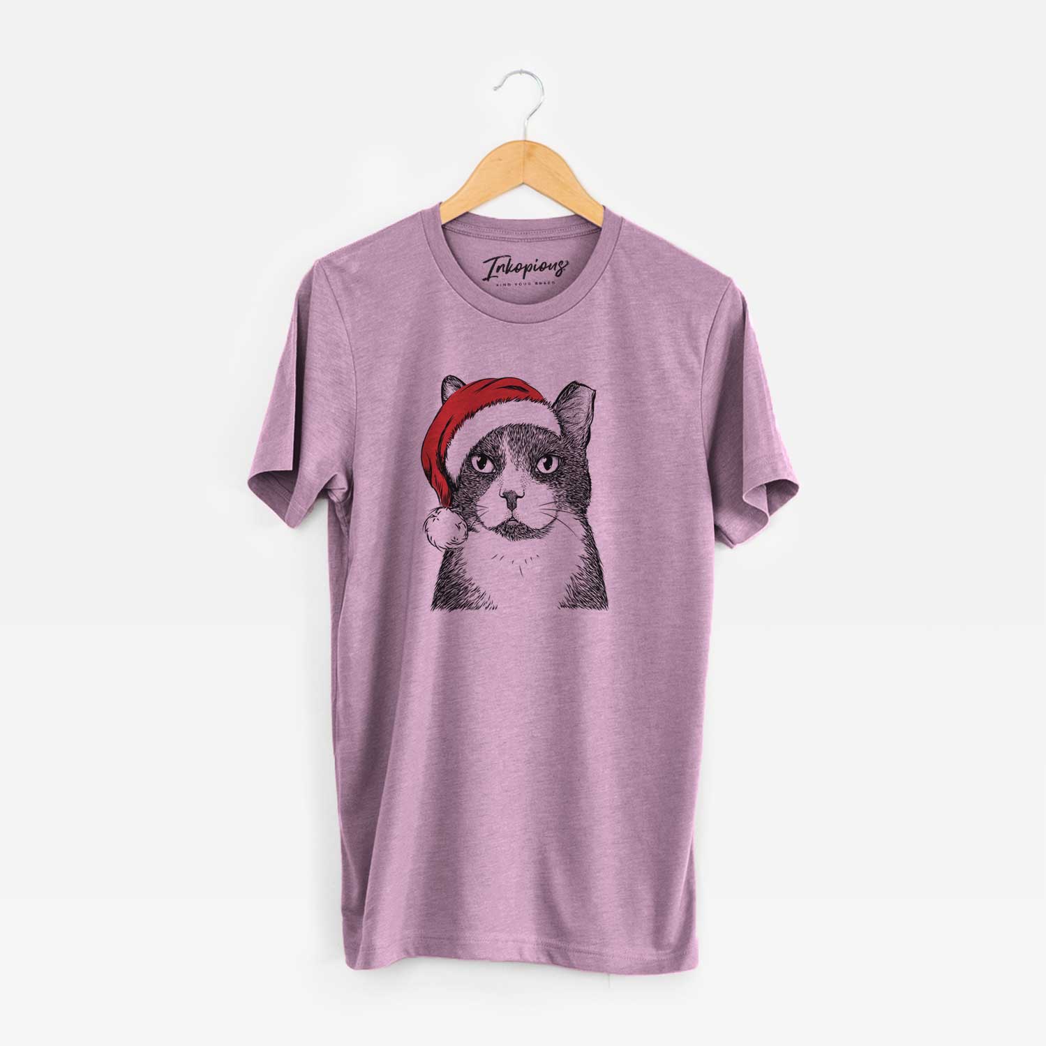 Santa Pinky the Tuxedo Cat - Unisex Crewneck