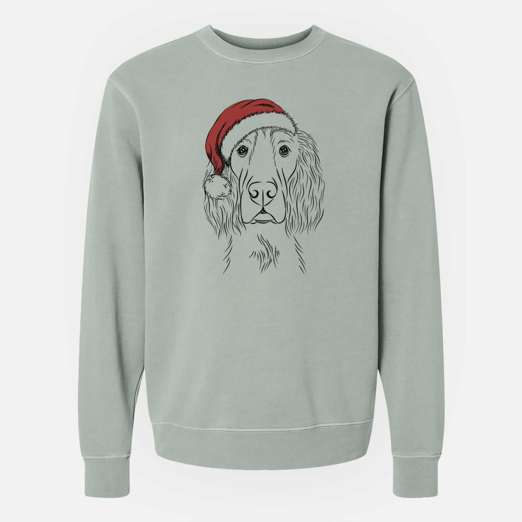 Santa Piper the Irish Setter - Unisex Pigment Dyed Crew Sweatshirt