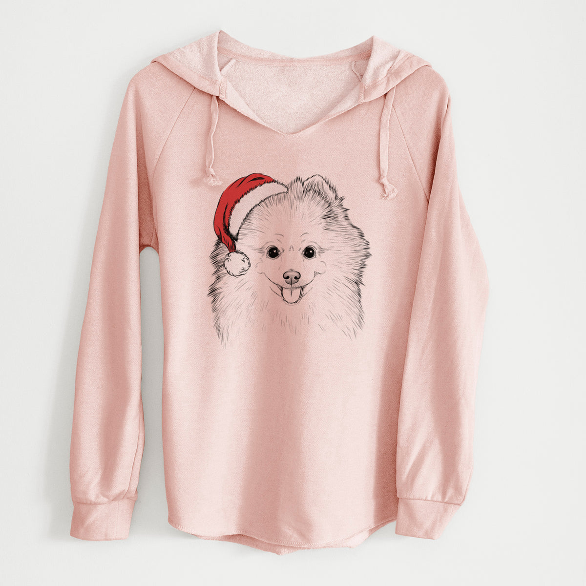 Santa Piper Jo the Pomeranian - Cali Wave Hooded Sweatshirt