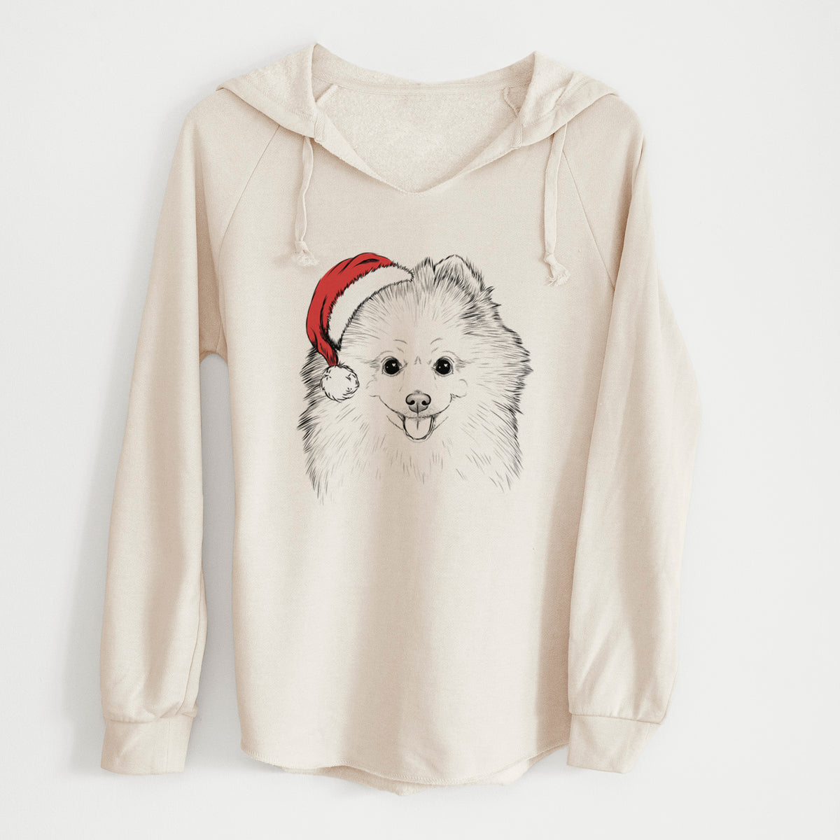 Santa Piper Jo the Pomeranian - Cali Wave Hooded Sweatshirt