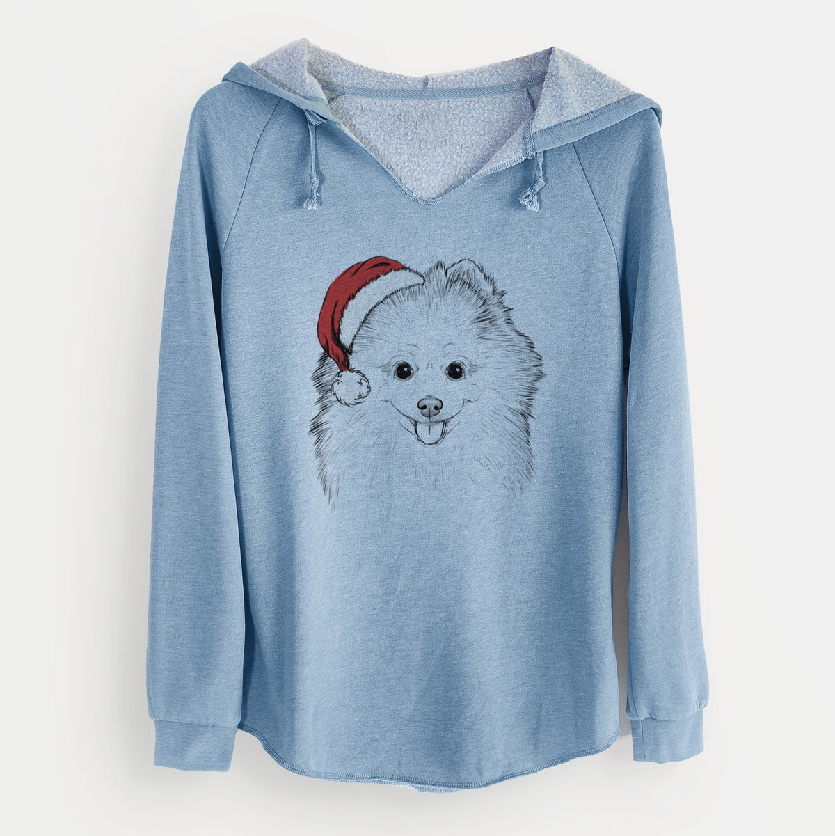 Santa Piper Jo the Pomeranian - Cali Wave Hooded Sweatshirt