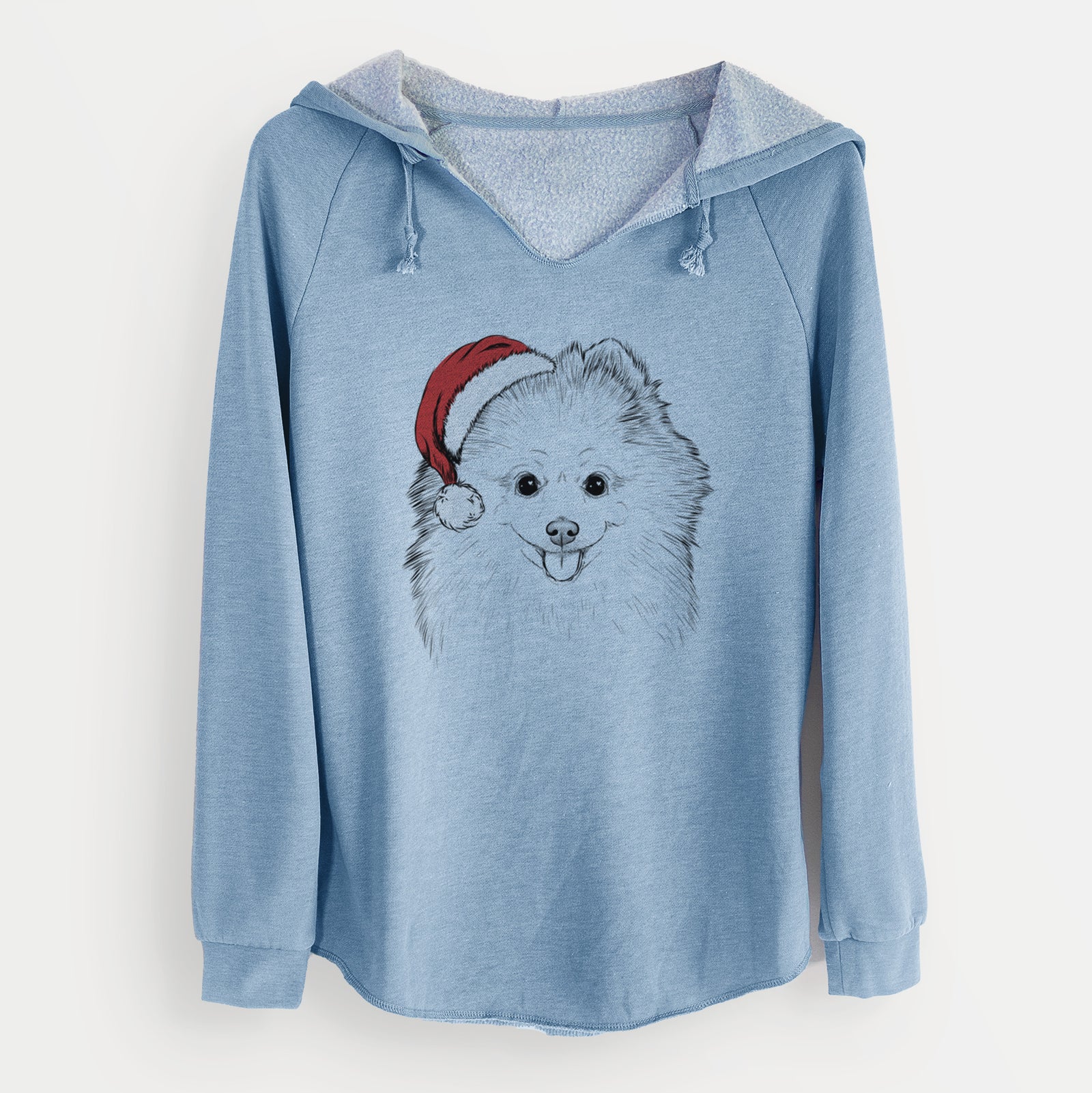 Santa Piper Jo the Pomeranian - Cali Wave Hooded Sweatshirt