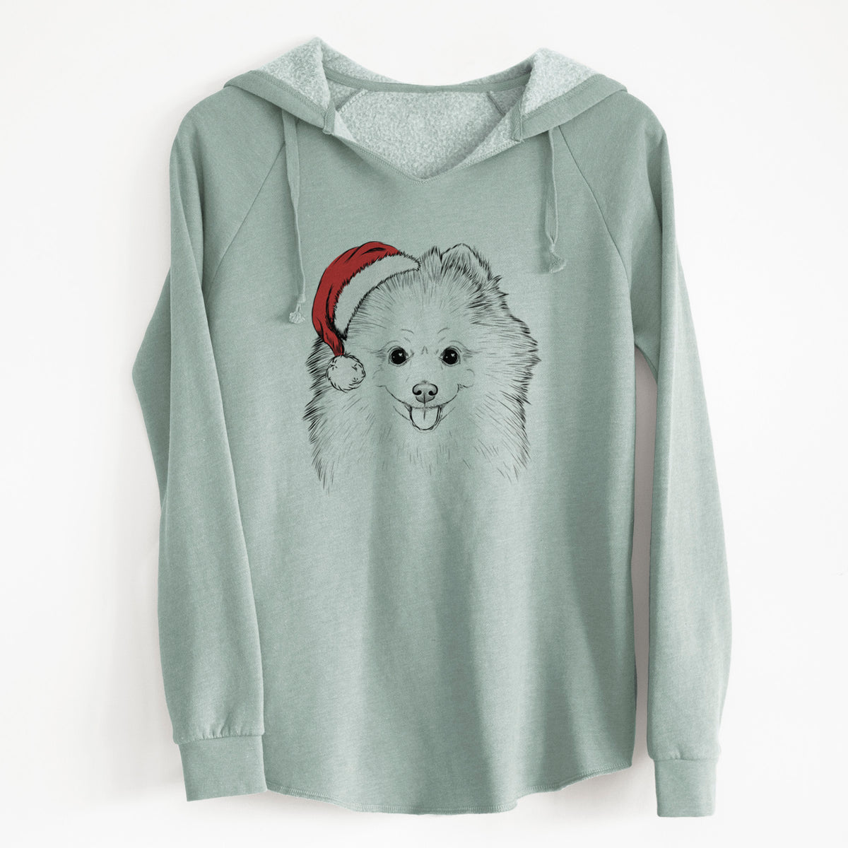 Santa Piper Jo the Pomeranian - Cali Wave Hooded Sweatshirt