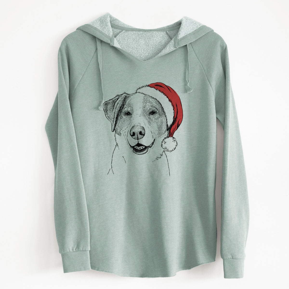 Santa Piper Pilot the Hound Mix - Cali Wave Hooded Sweatshirt