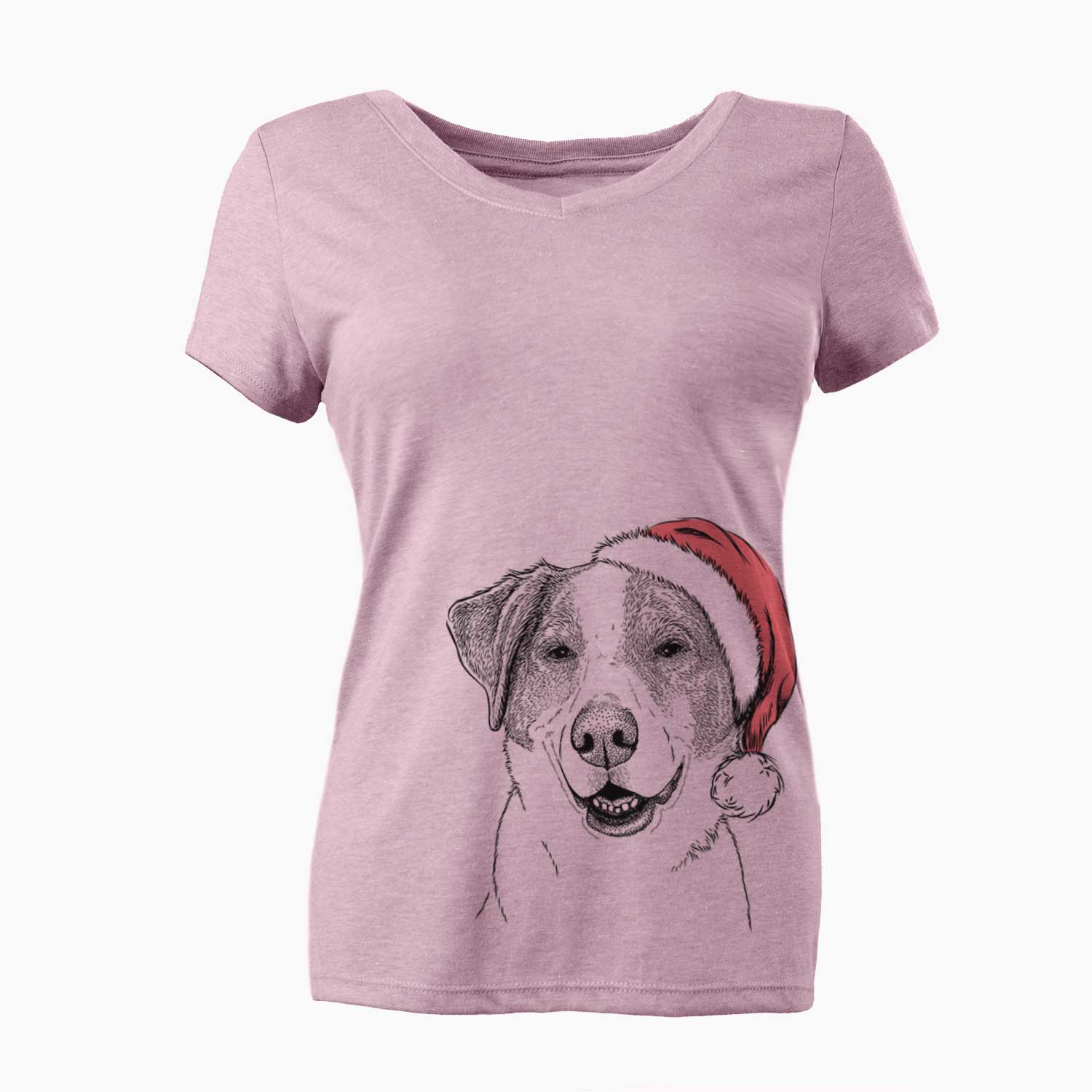 Santa Piper Pilot the Hound Mix - Women's V-neck Shirt