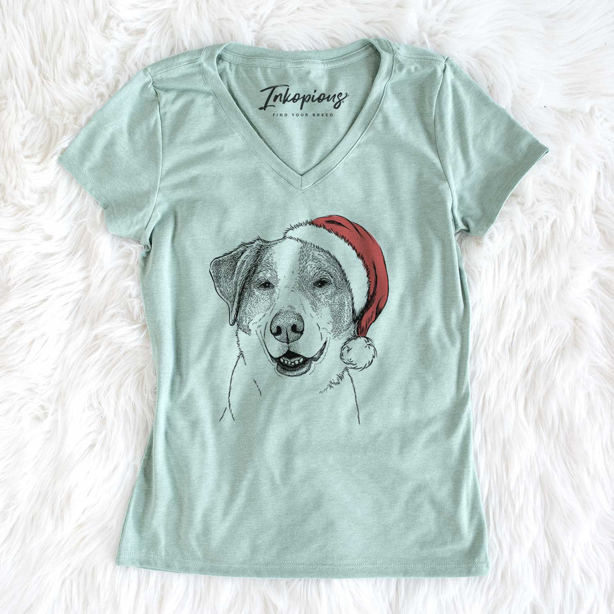 Santa Piper Pilot the Hound Mix - Women's V-neck Shirt