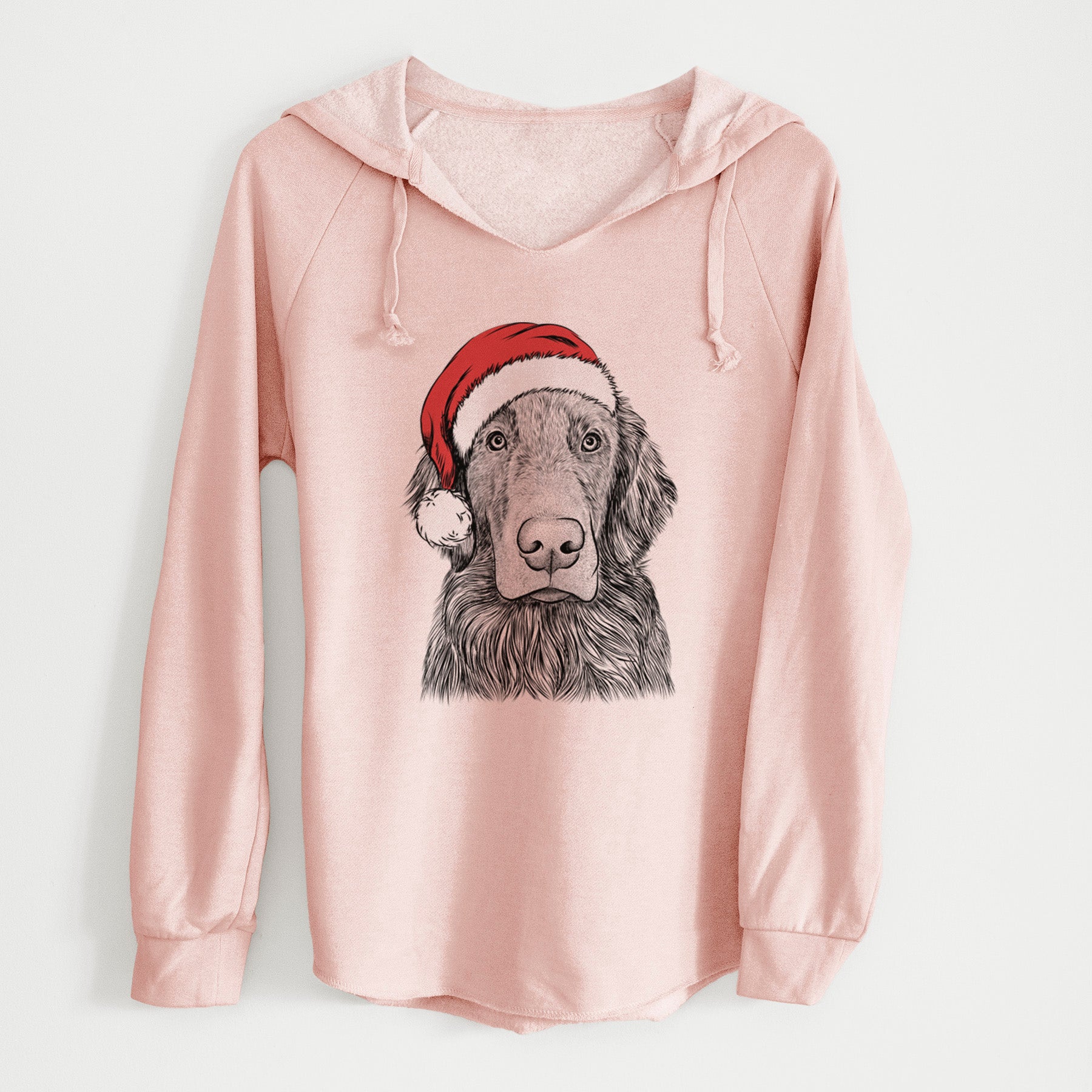 Santa Pippin the Flat Coated Retriever - Cali Wave Hooded Sweatshirt