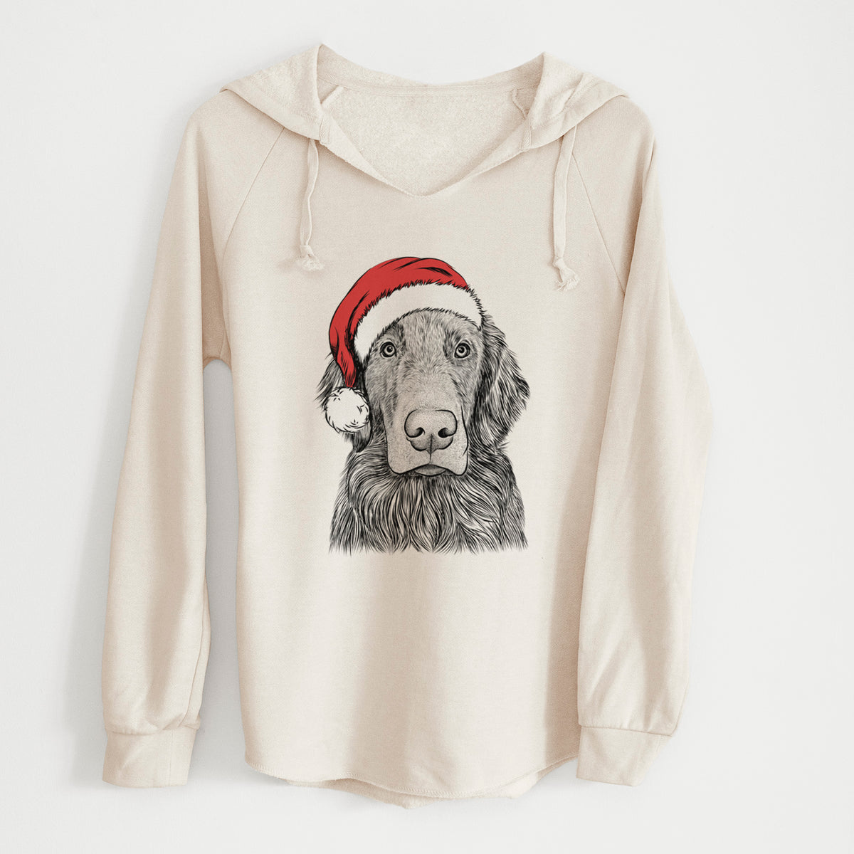 Santa Pippin the Flat Coated Retriever - Cali Wave Hooded Sweatshirt