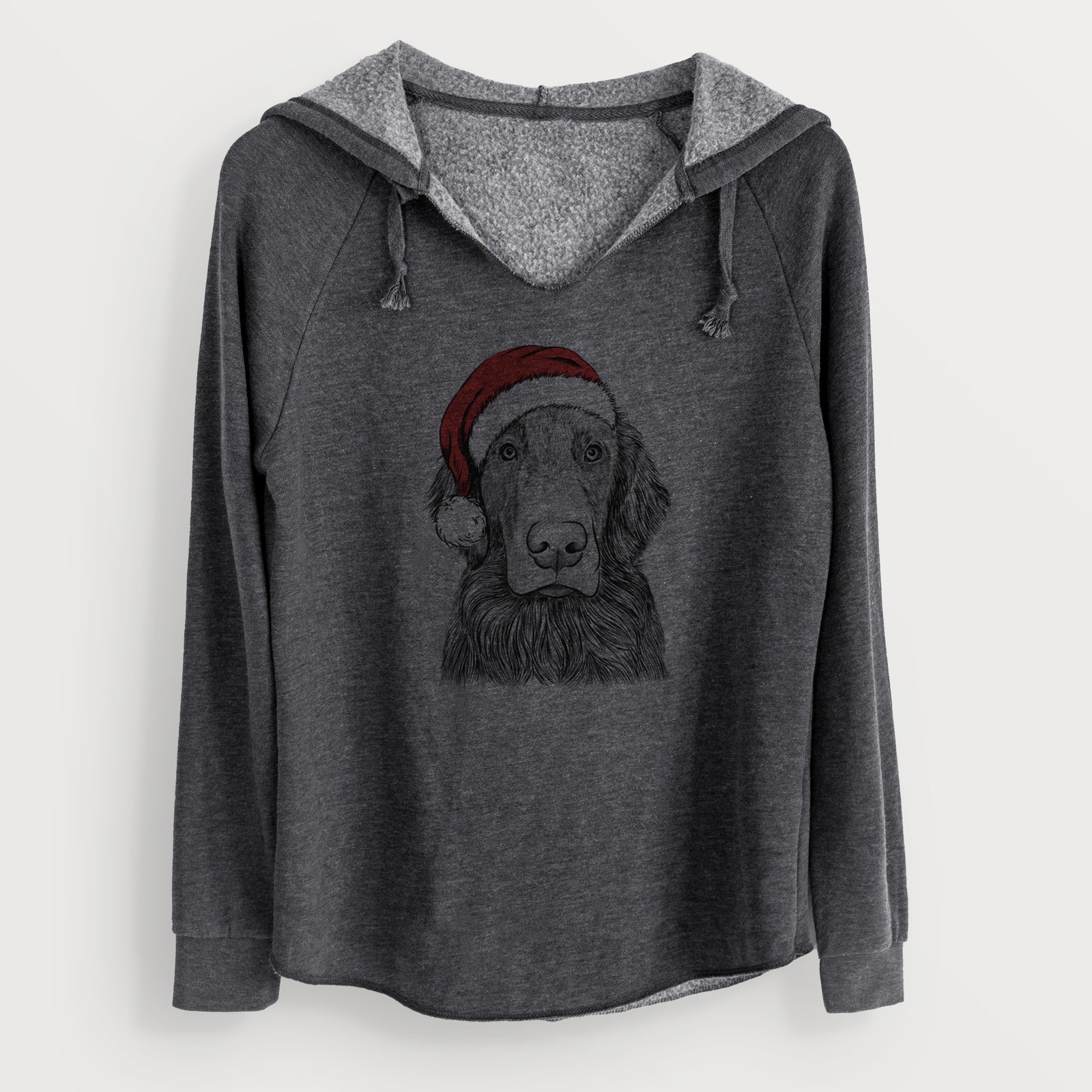 Santa Pippin the Flat Coated Retriever - Cali Wave Hooded Sweatshirt