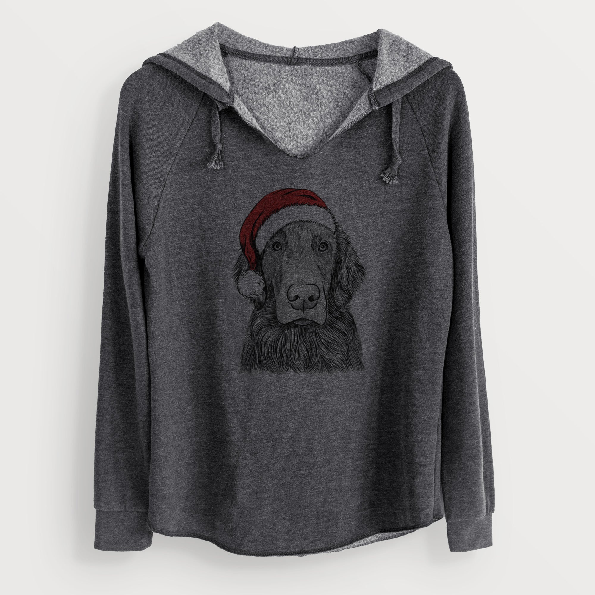 Santa Pippin the Flat Coated Retriever - Cali Wave Hooded Sweatshirt