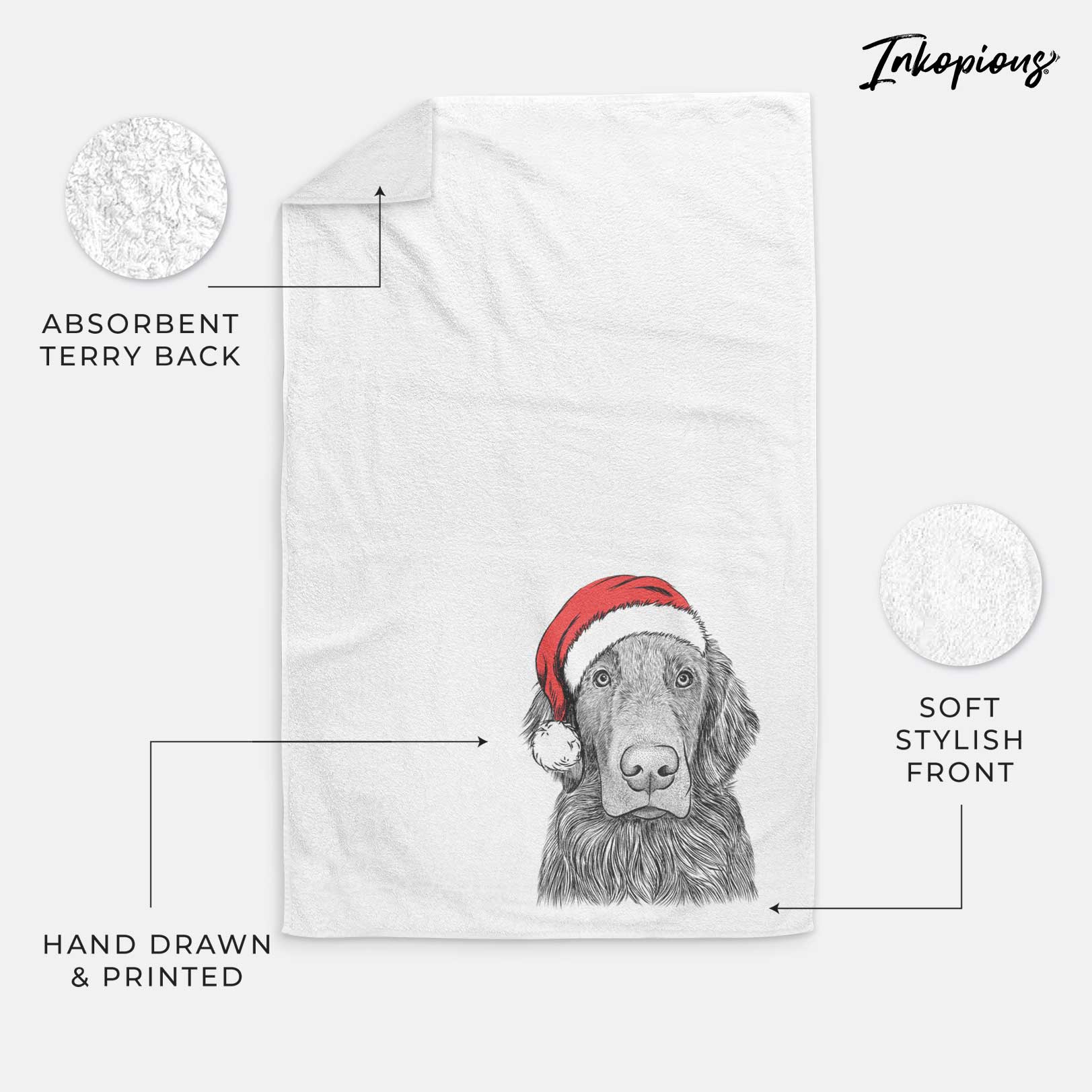 Pippin the Flat Coated Retriever Decorative Hand Towel