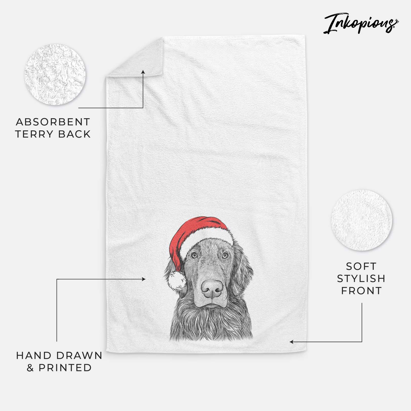 Pippin the Flat Coated Retriever Decorative Hand Towel