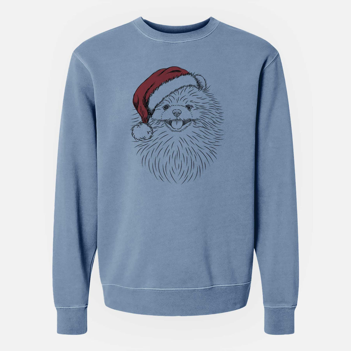 Santa Pirro the Pomeranian - Unisex Pigment Dyed Crew Sweatshirt