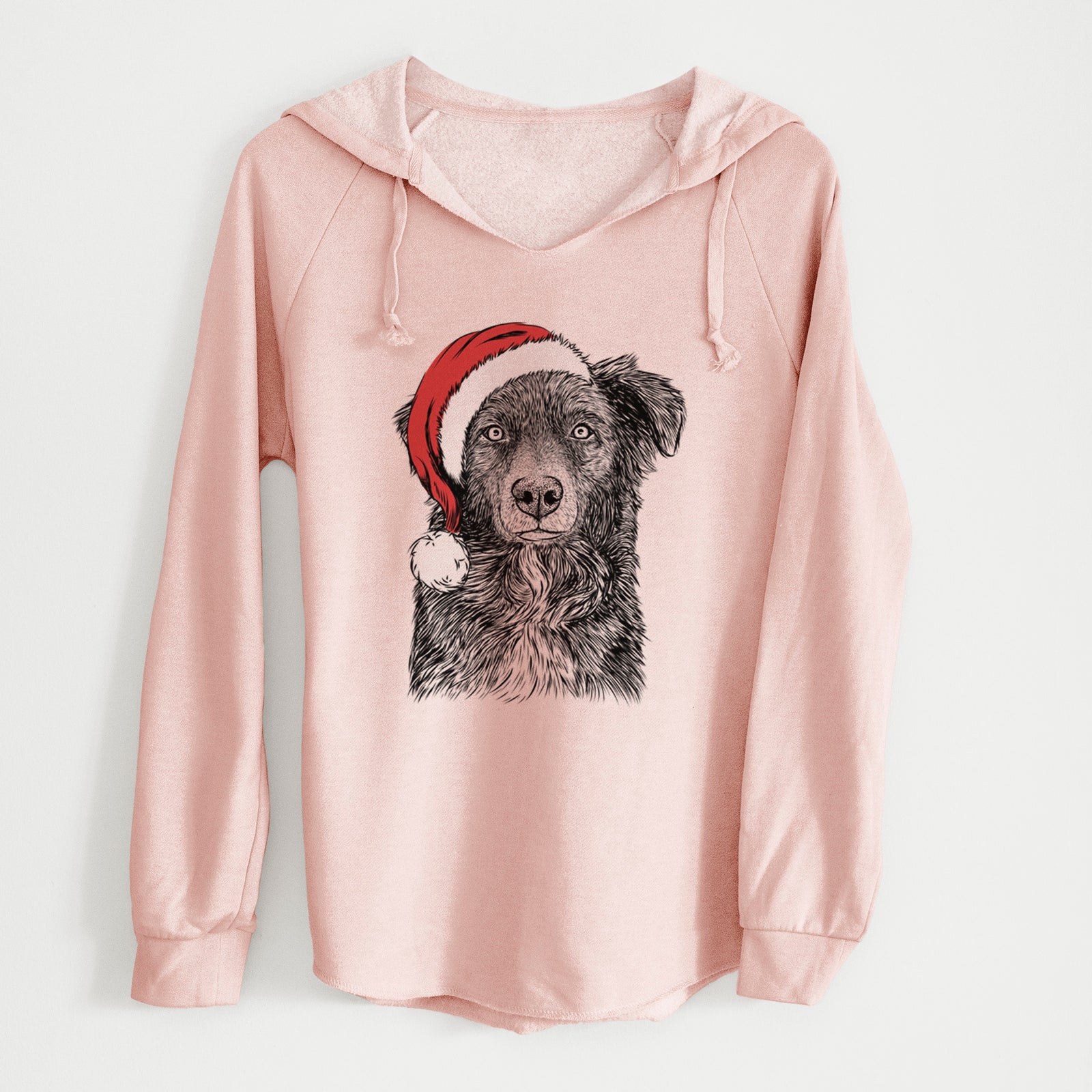 Santa Pixel the Australian Shepherd - Cali Wave Hooded Sweatshirt