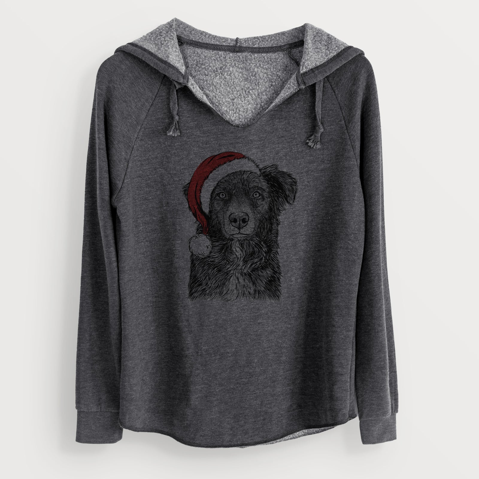Santa Pixel the Australian Shepherd - Cali Wave Hooded Sweatshirt