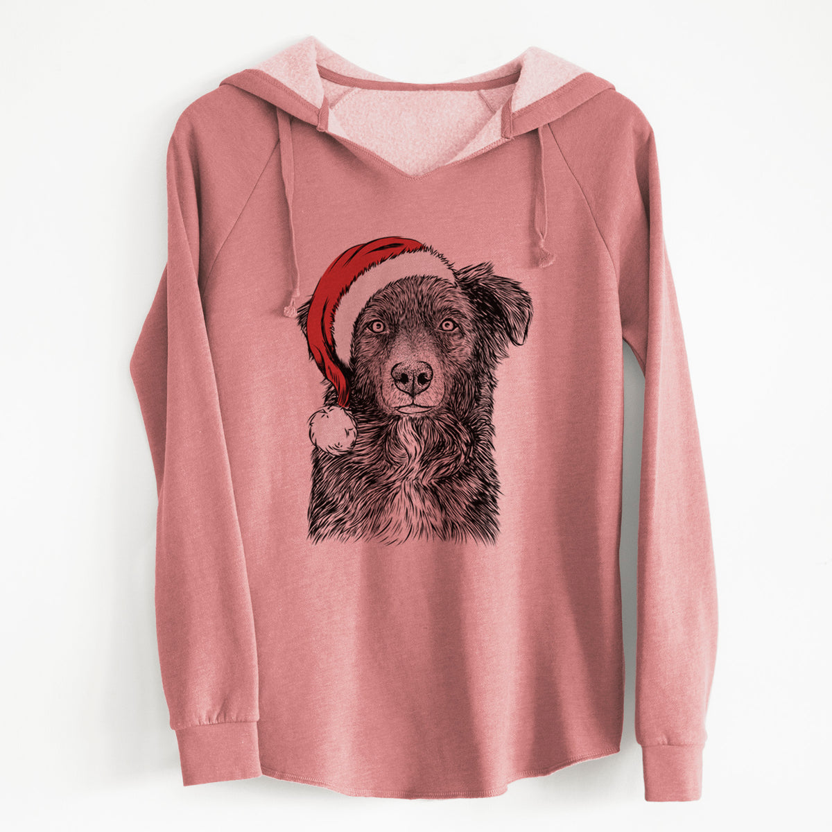Santa Pixel the Australian Shepherd - Cali Wave Hooded Sweatshirt