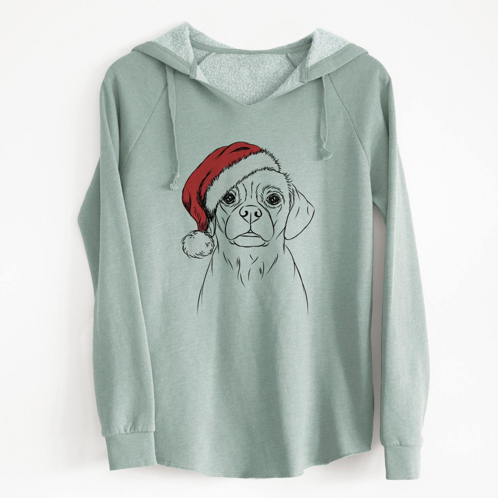 Santa Popcorn the Puggle - Cali Wave Hooded Sweatshirt