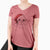 Santa Popcorn the Puggle - Women's V-neck Shirt