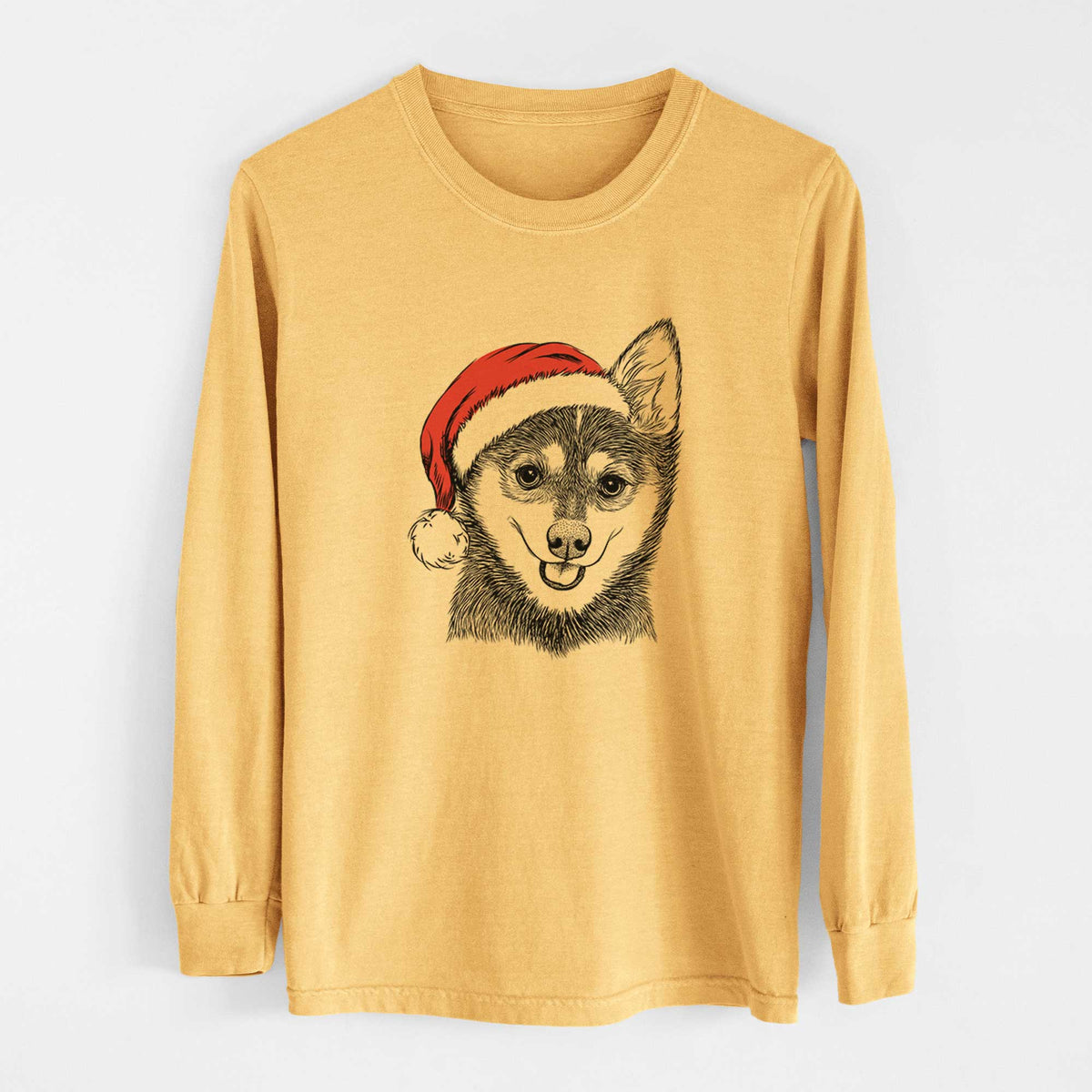 Santa Posey the Alaskan Klee Kai - Heavyweight 100% Cotton Long Sleeve