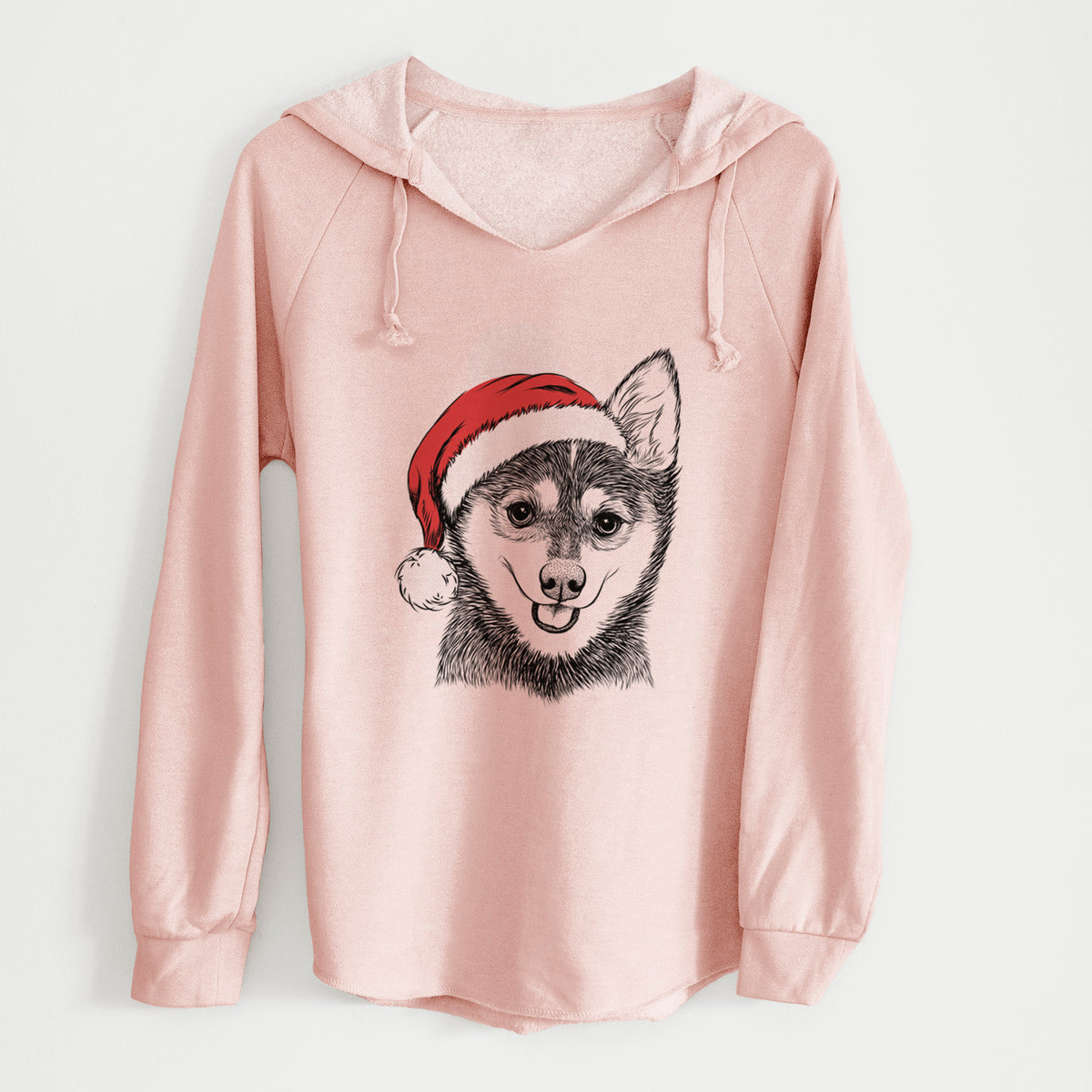 Santa Posey the Alaskan Klee Kai - Cali Wave Hooded Sweatshirt