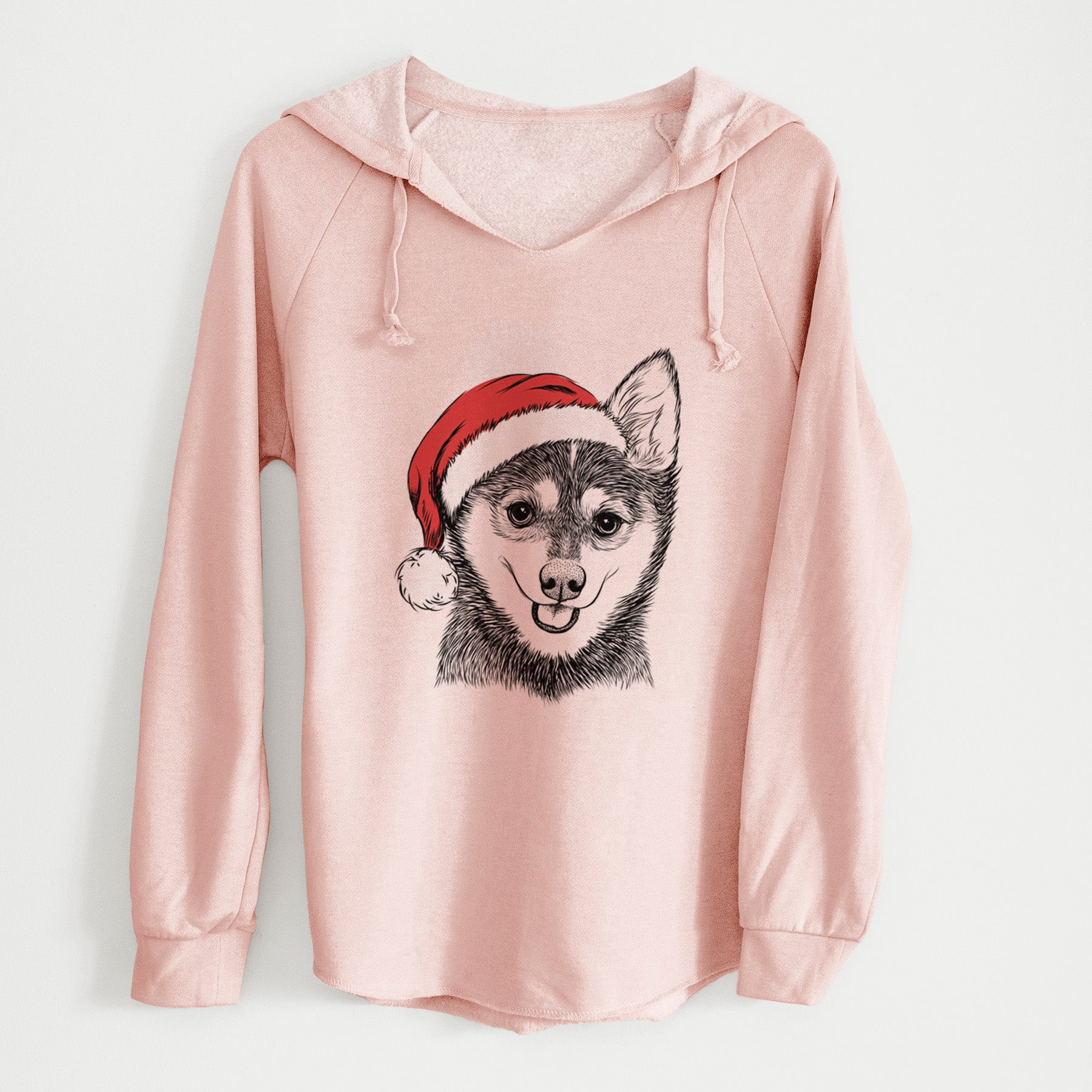 Santa Posey the Alaskan Klee Kai - Cali Wave Hooded Sweatshirt