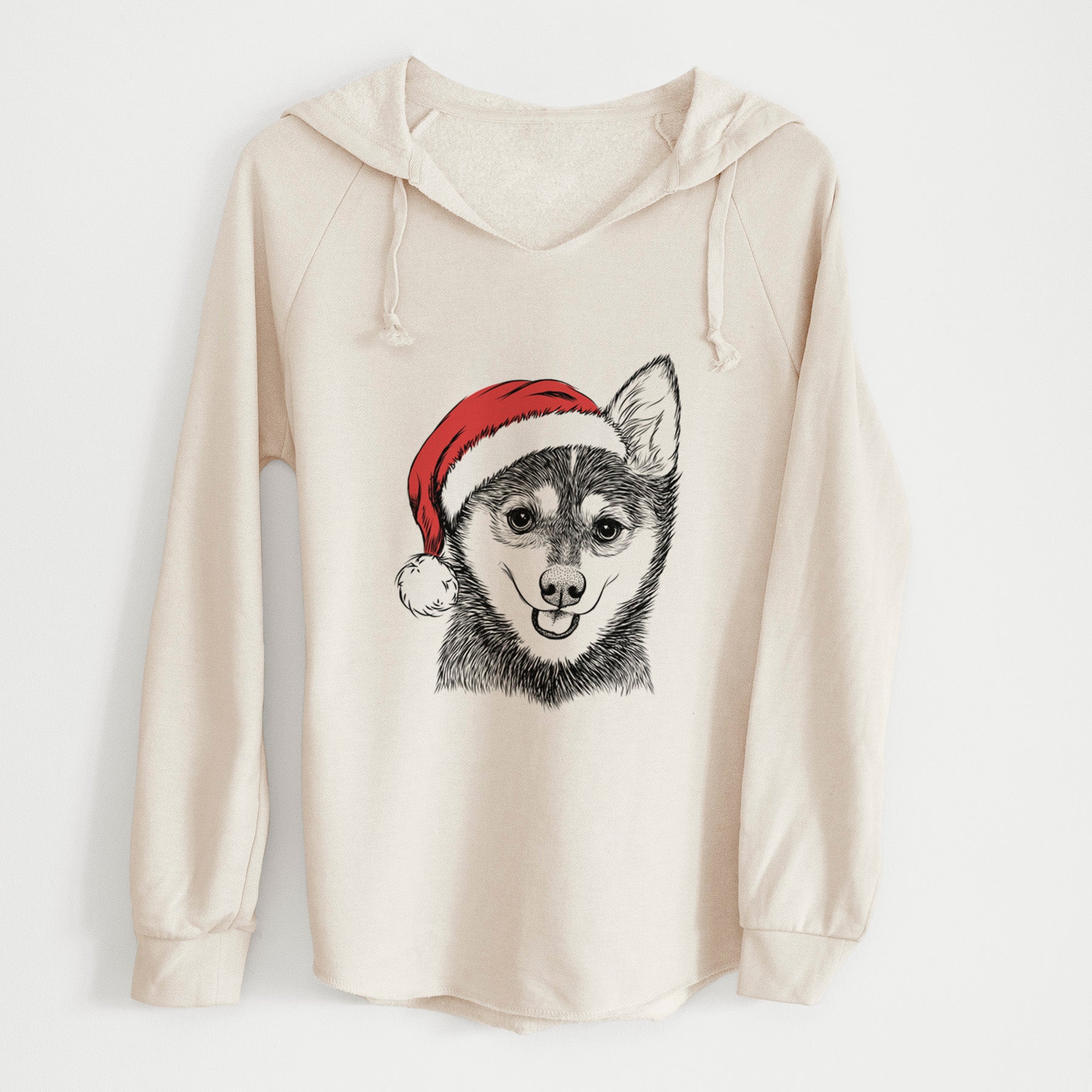 Santa Posey the Alaskan Klee Kai - Cali Wave Hooded Sweatshirt