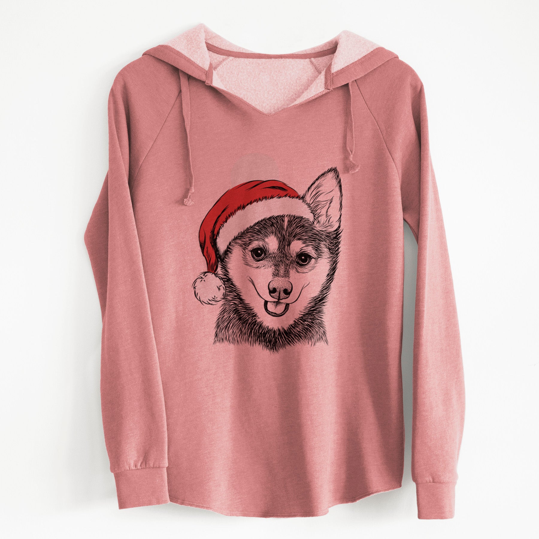 Santa Posey the Alaskan Klee Kai - Cali Wave Hooded Sweatshirt