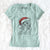 Santa Preston the Powderpuff Chinese Crested - Women's V-neck Shirt