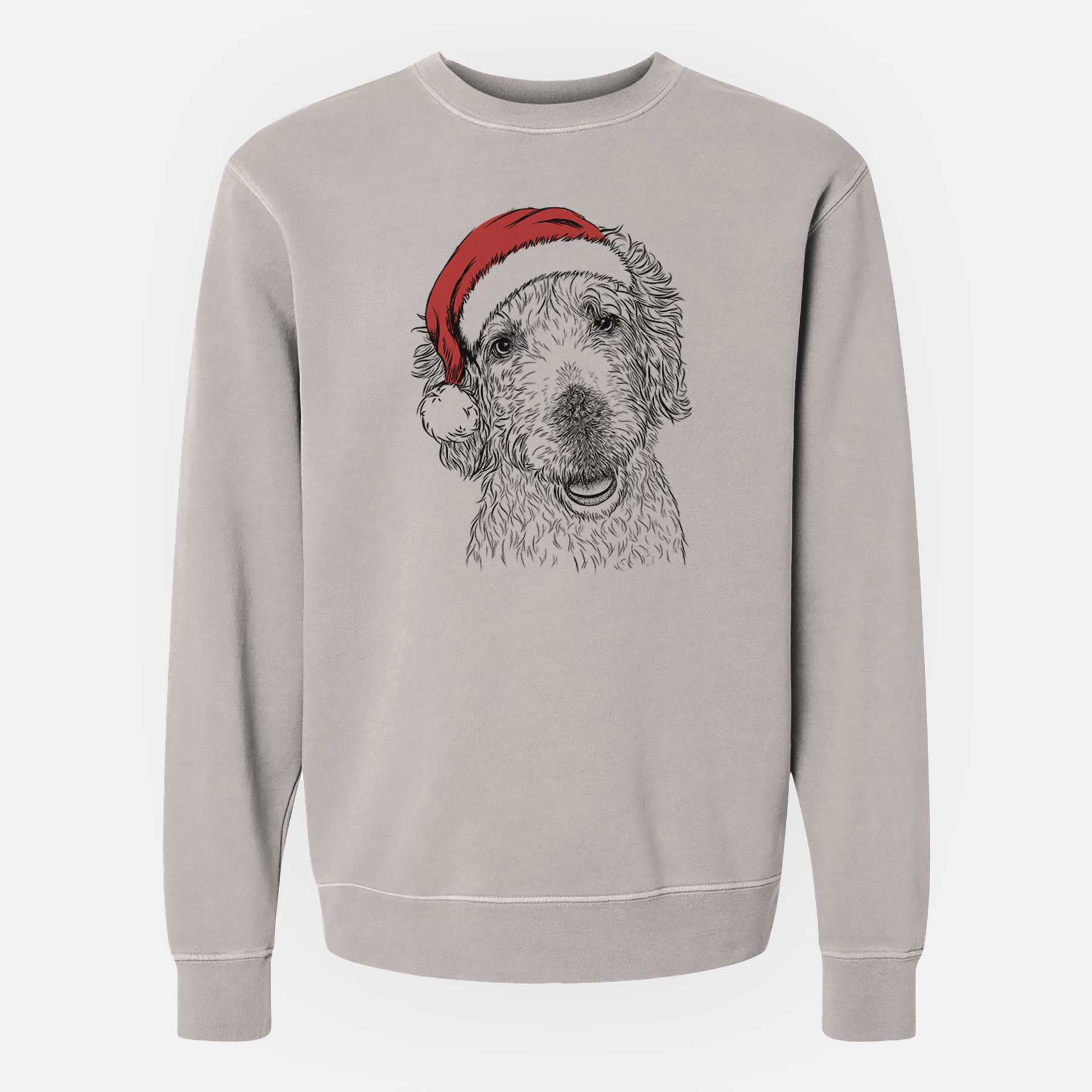 Santa Preston the Labradoodle - Unisex Pigment Dyed Crew Sweatshirt