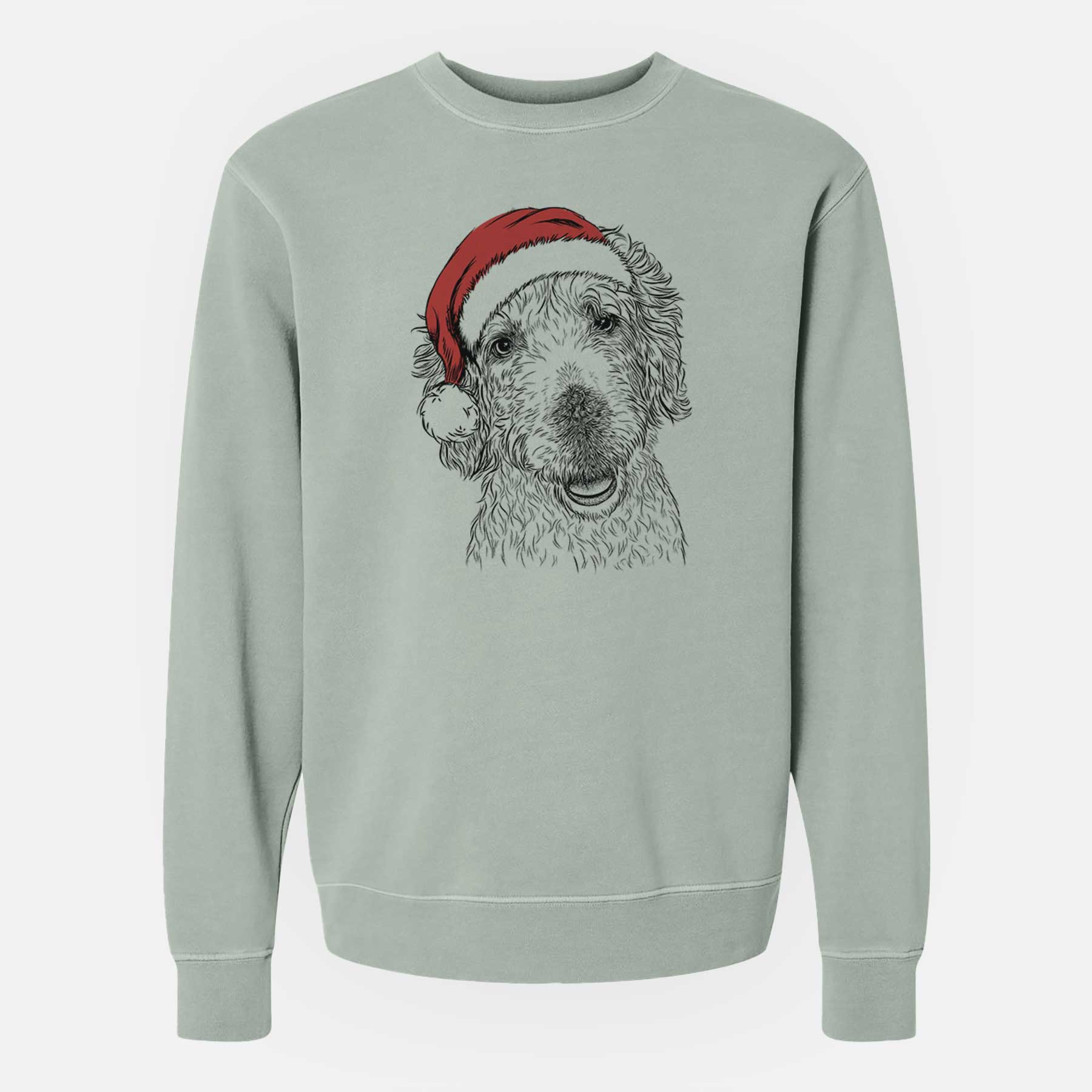 Santa Preston the Labradoodle - Unisex Pigment Dyed Crew Sweatshirt