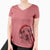 Santa Preston the Labradoodle - Women's V-neck Shirt