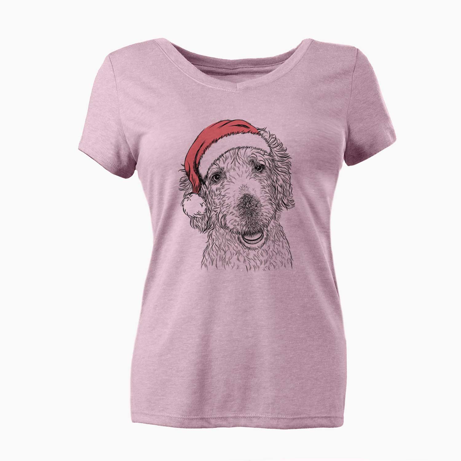 Santa Preston the Labradoodle - Women's V-neck Shirt