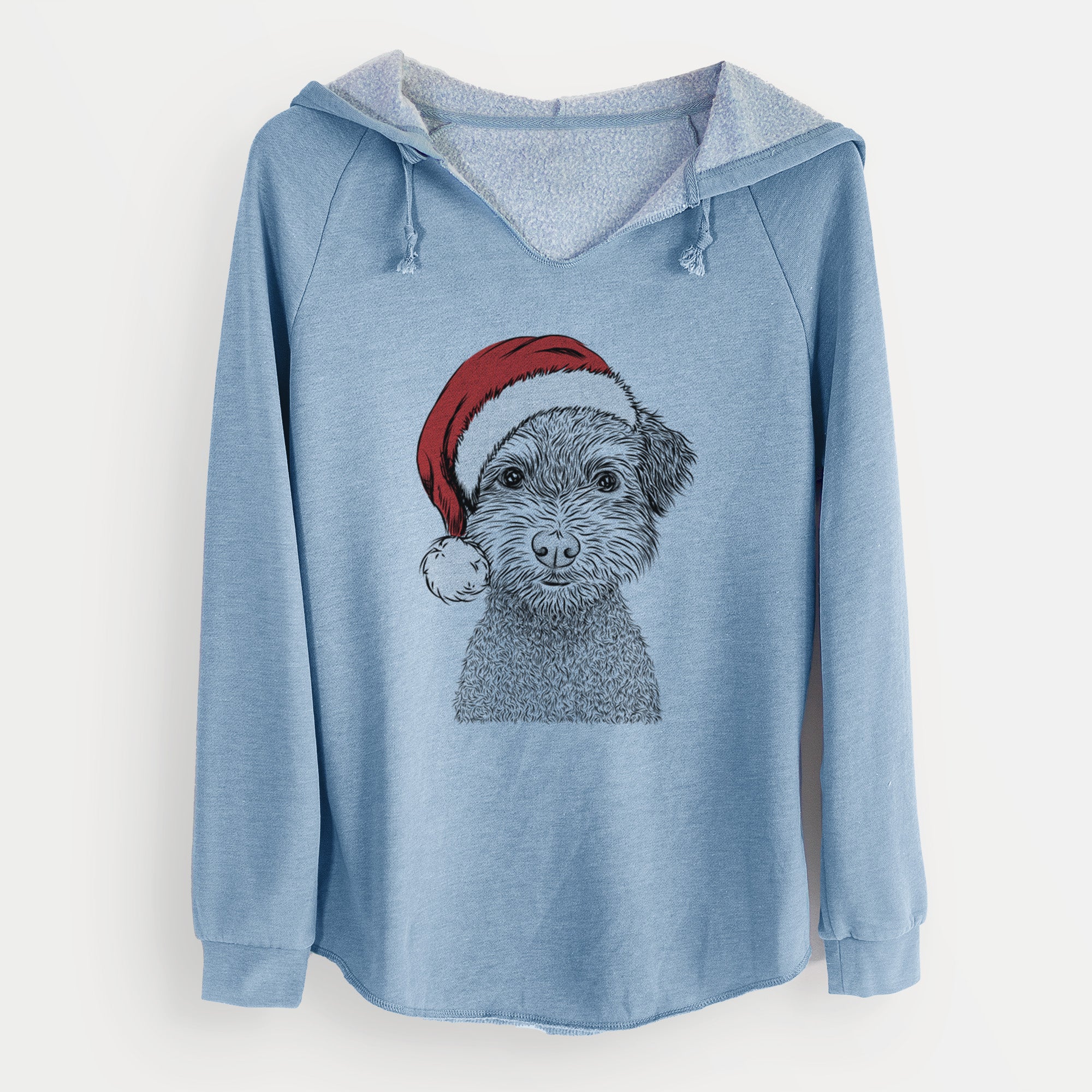 Santa Pretzel the Schnoodle - Cali Wave Hooded Sweatshirt