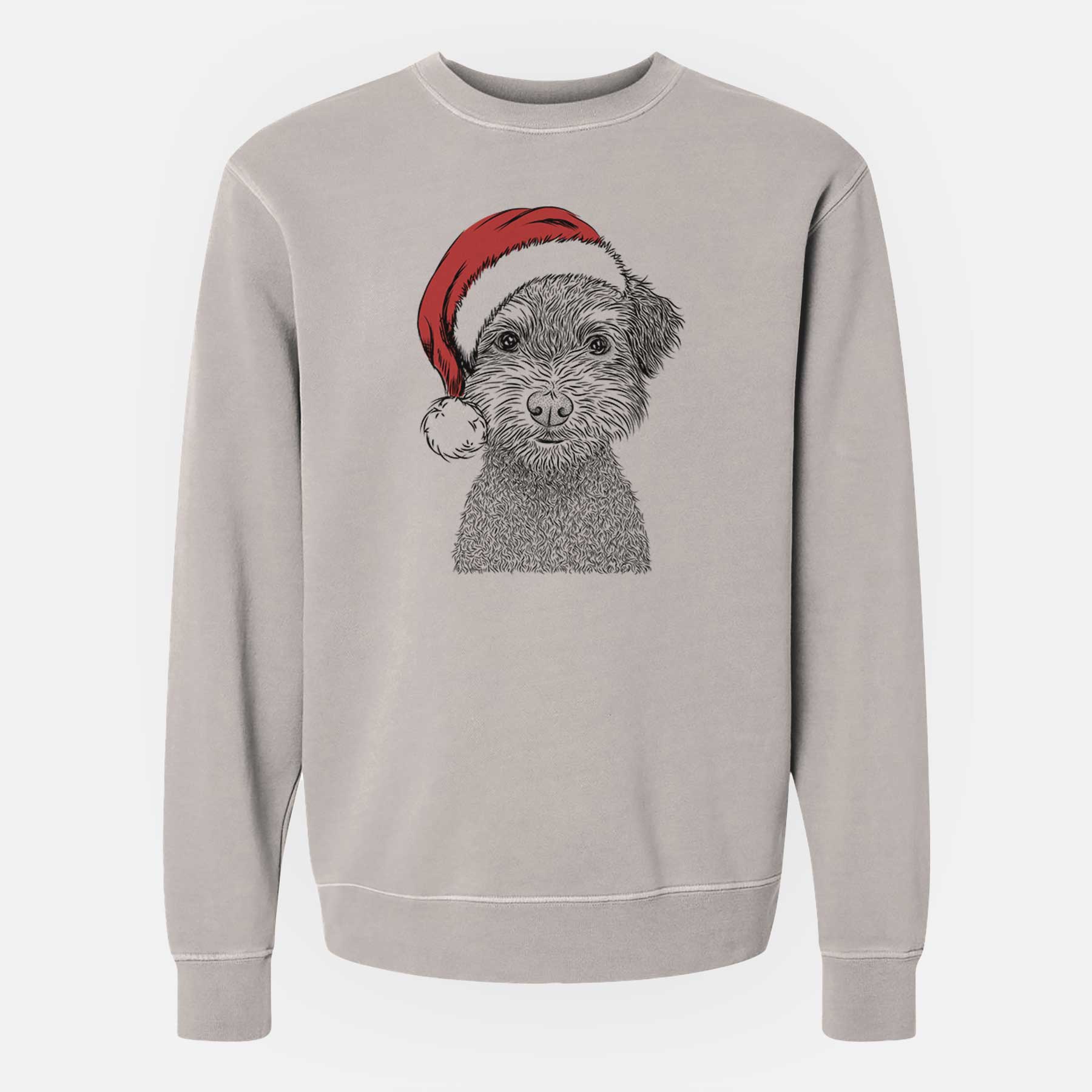 Santa Pretzel the Schnoodle - Unisex Pigment Dyed Crew Sweatshirt