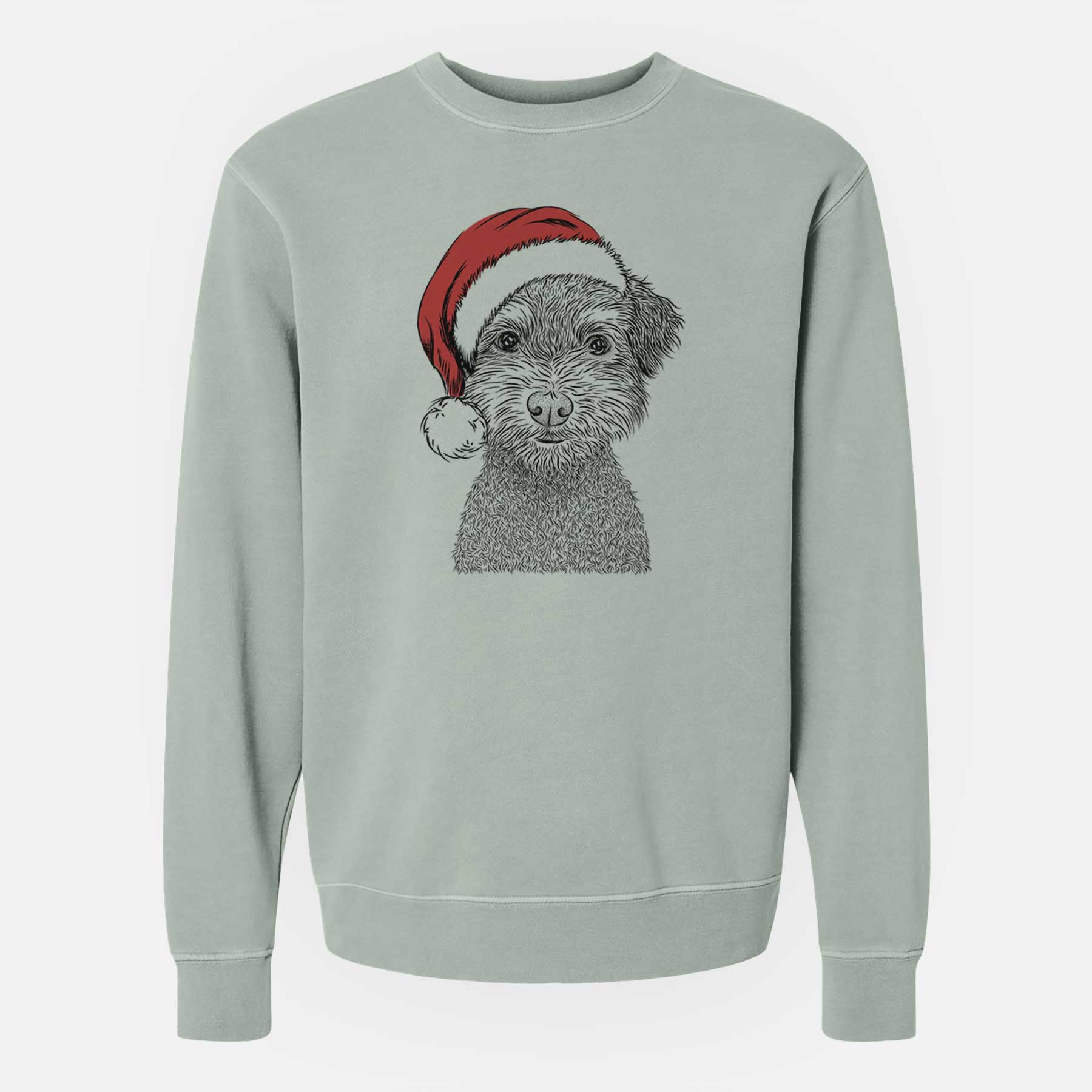 Santa Pretzel the Schnoodle - Unisex Pigment Dyed Crew Sweatshirt